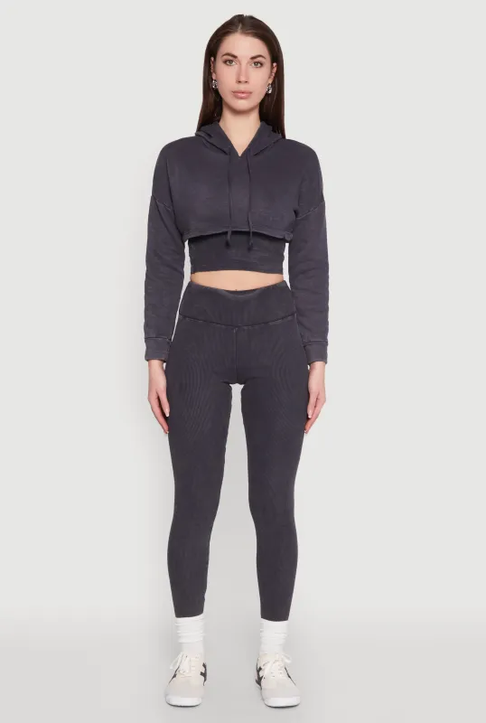 Rib Knit Mineral Wash High Waisted Leggings sold by Rainbow