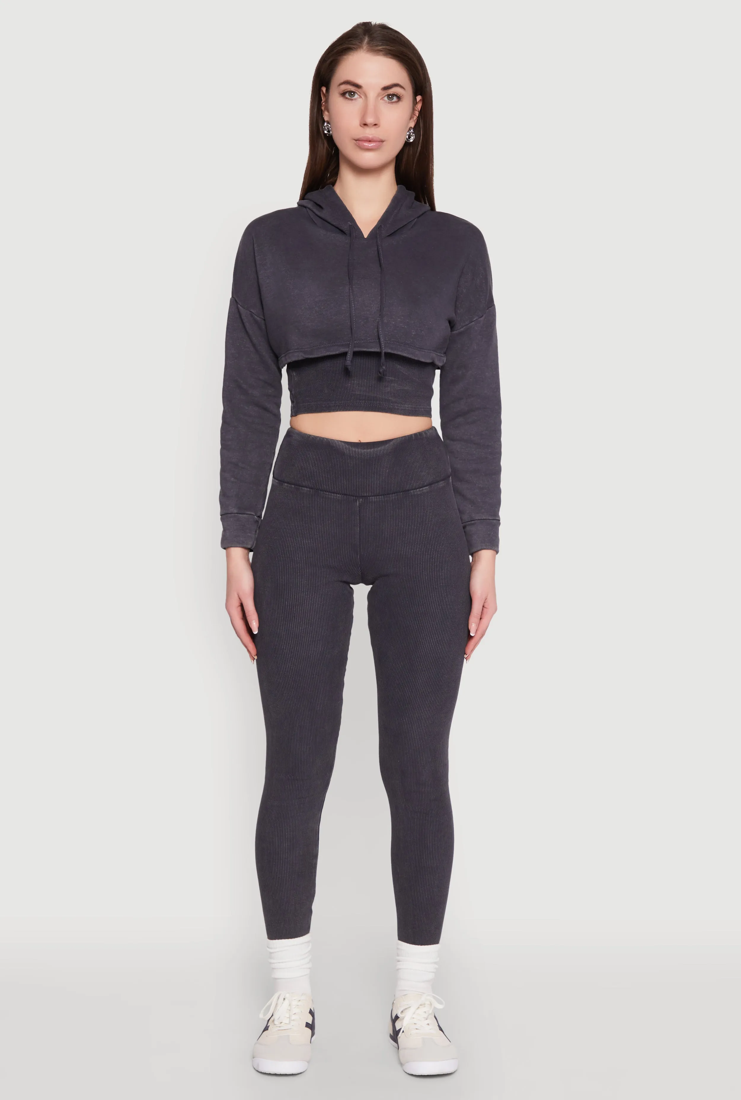 Rib Knit Mineral Wash High Waisted Leggings sold by Rainbow