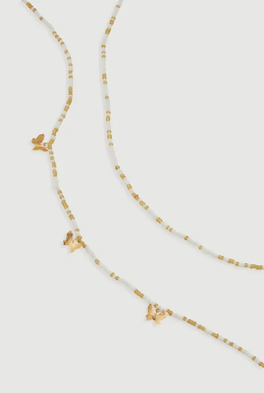 Butterfly Beaded Belly Chain 2 Pack sold by Rainbow