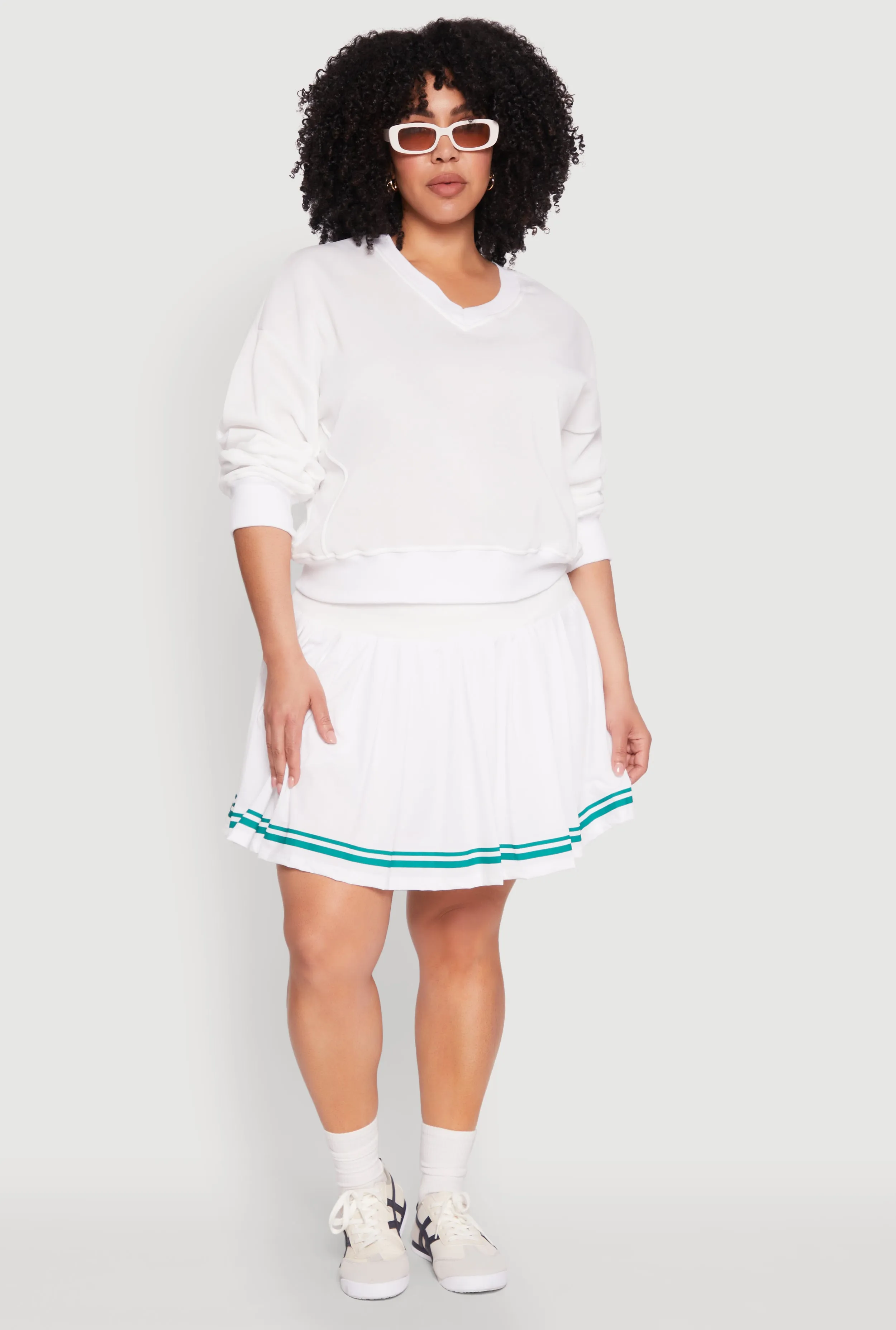 Plus Size V Neck Pullover Sweatshirt sold by Rainbow product image thumbnail 2