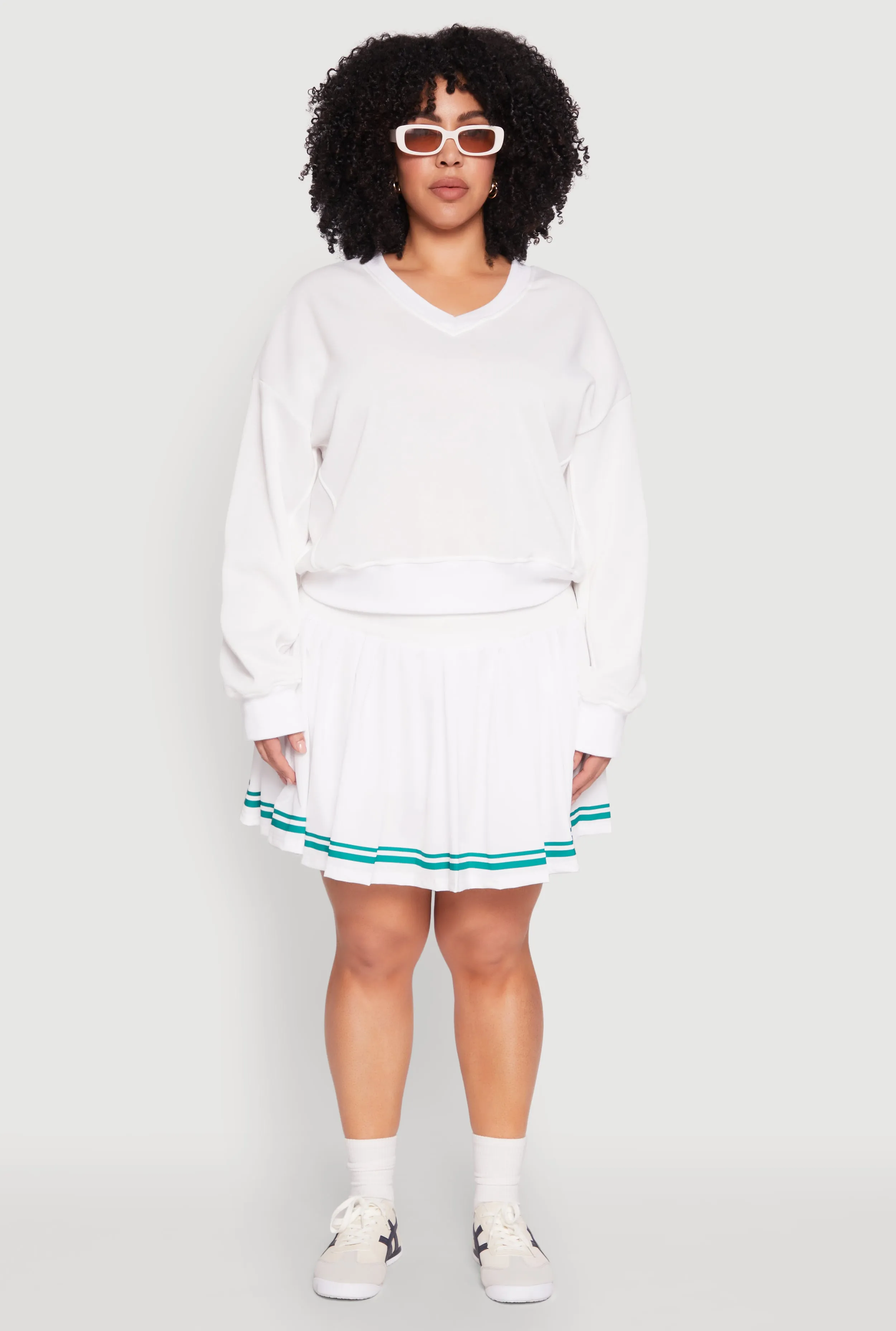 Plus Size V Neck Pullover Sweatshirt sold by Rainbow product image thumbnail 3