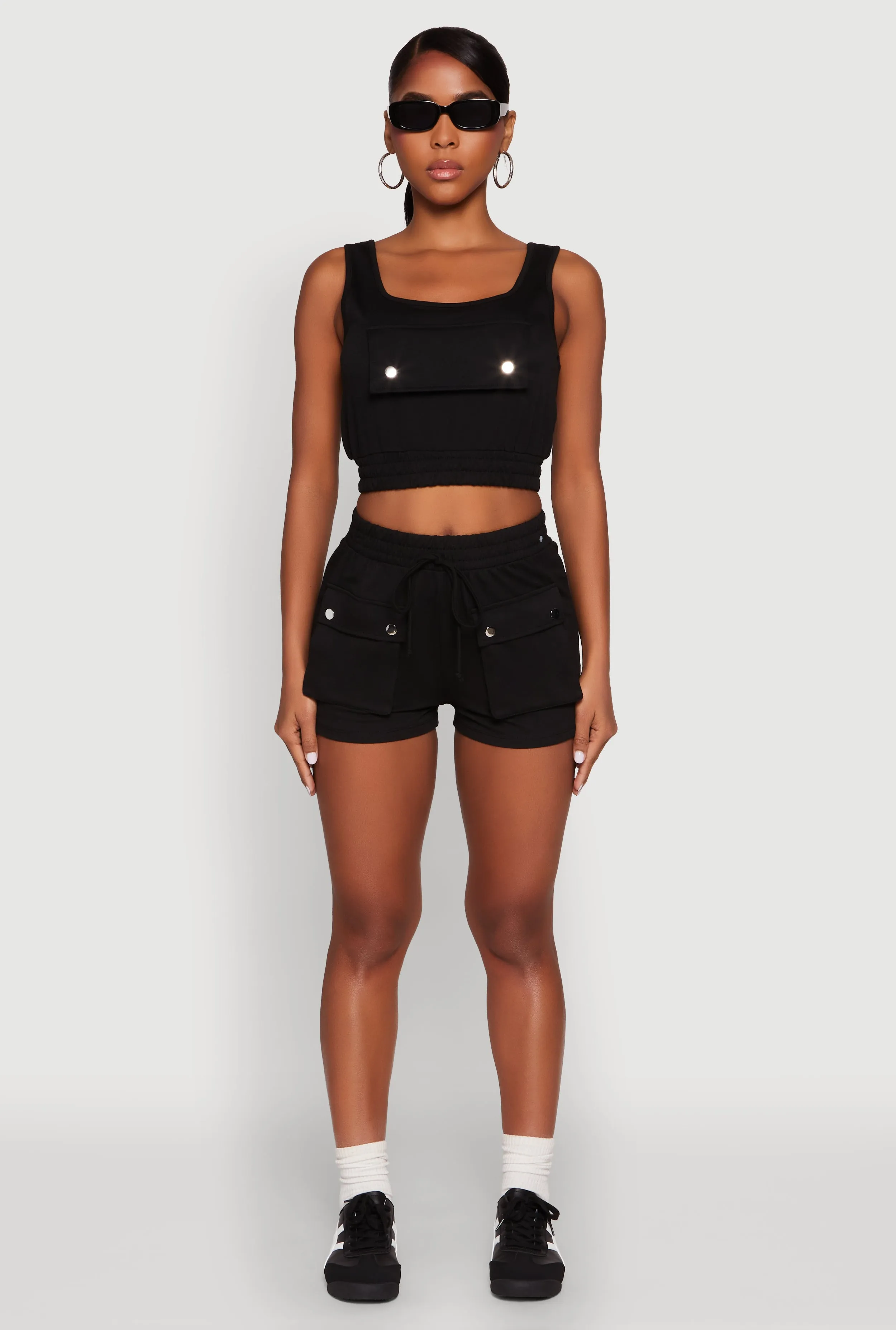 Faux Flap Pocket Crop Top sold by Rainbow product image thumbnail 3