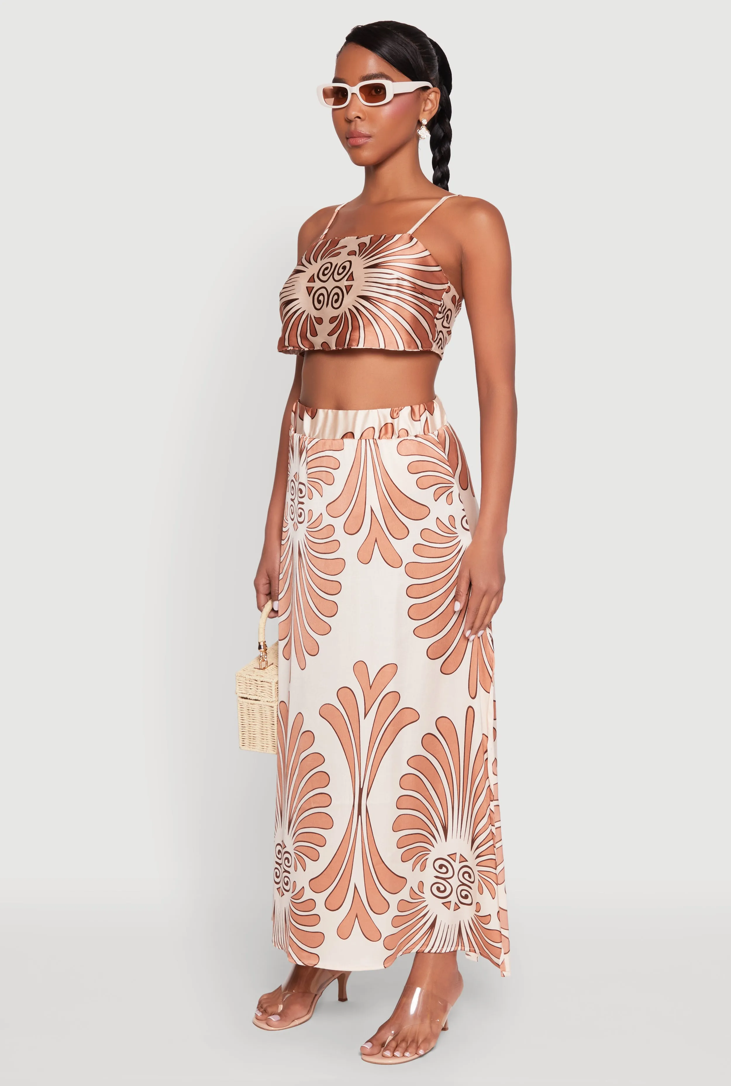 Satin Square Neck Tie Back Crop Top sold by Rainbow product image thumbnail 5