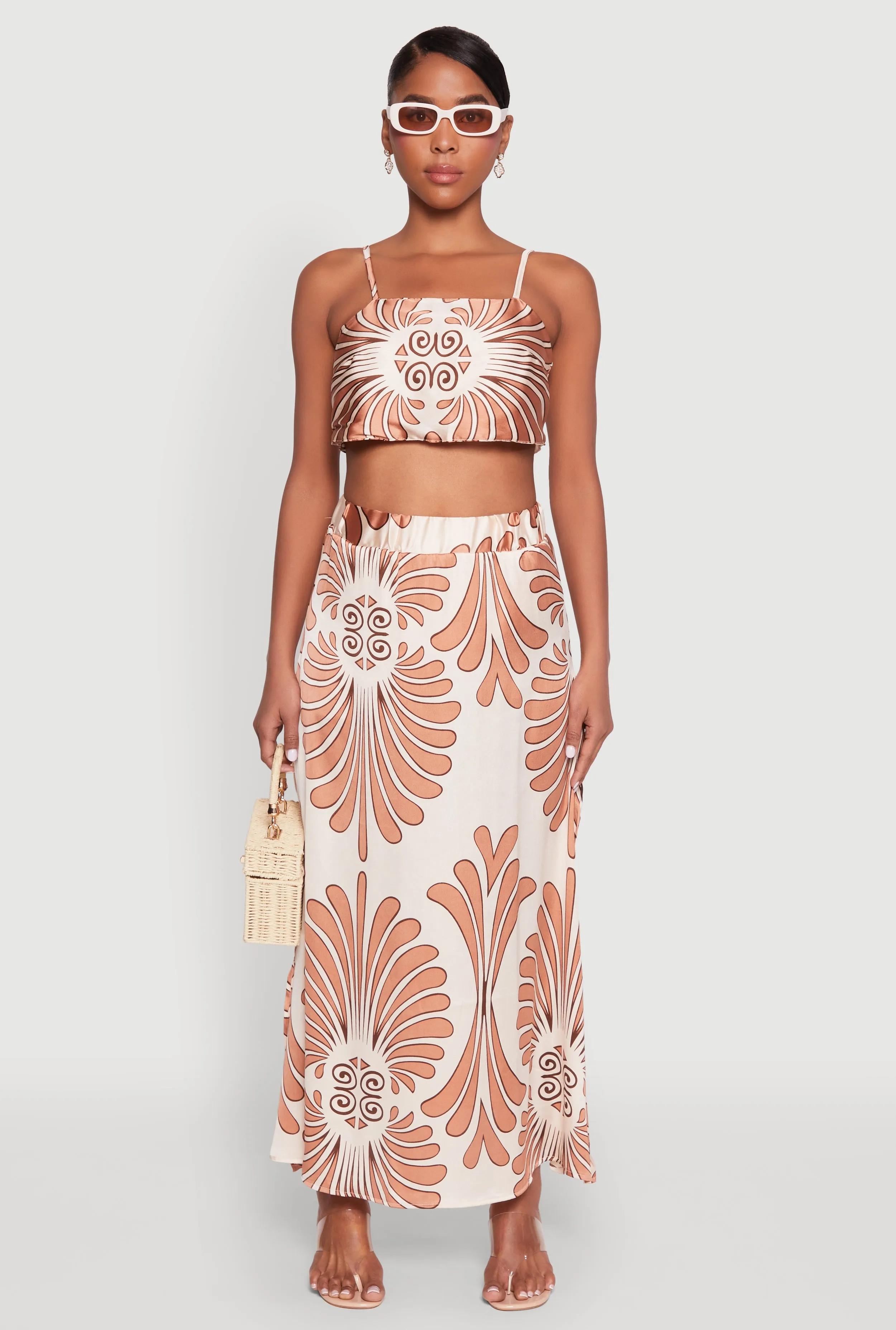 Satin Square Neck Tie Back Crop Top sold by Rainbow product image thumbnail 3