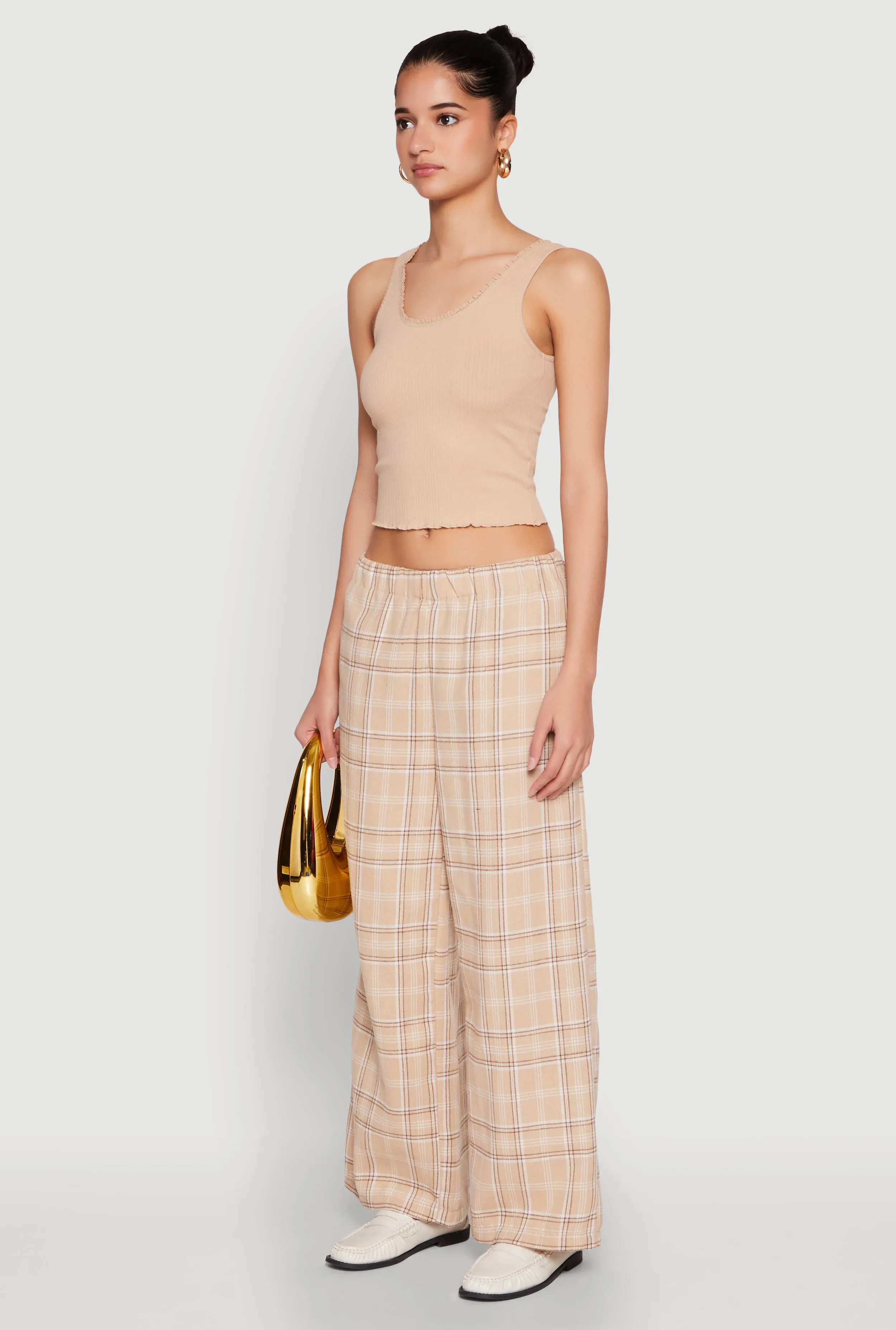 Crochet Trim Rib Knit Tank Top sold by Rainbow product image thumbnail 5