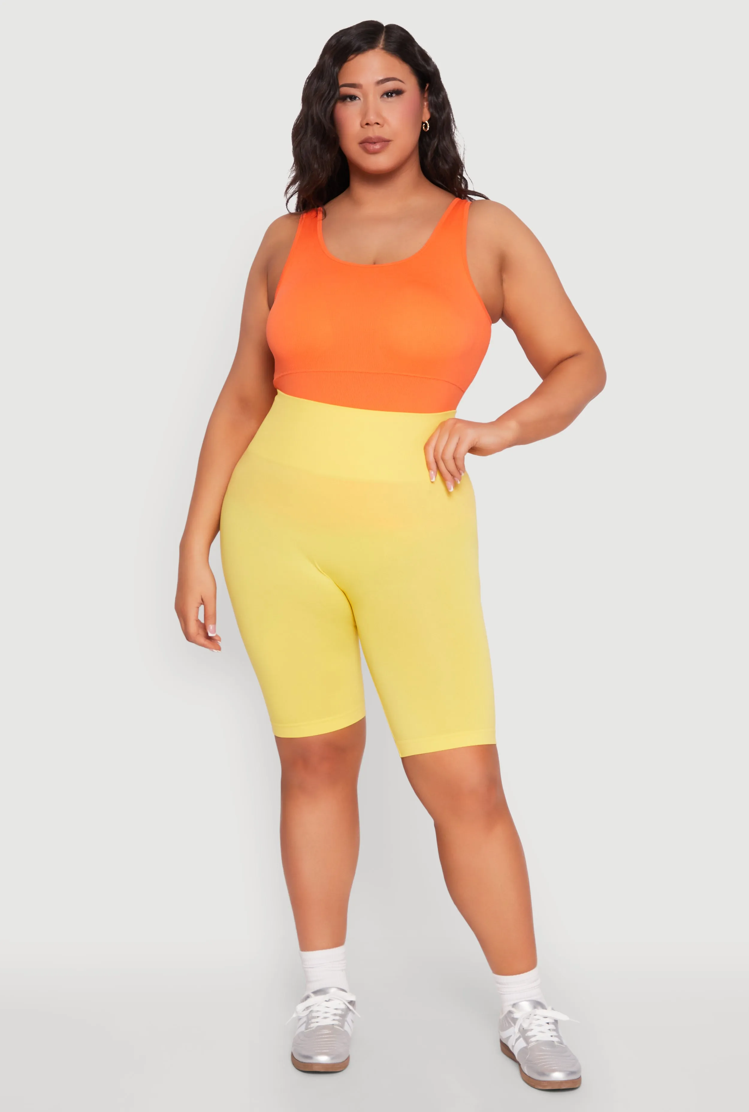 Plus Size Seamless High Waisted Bike Shorts sold by Rainbow