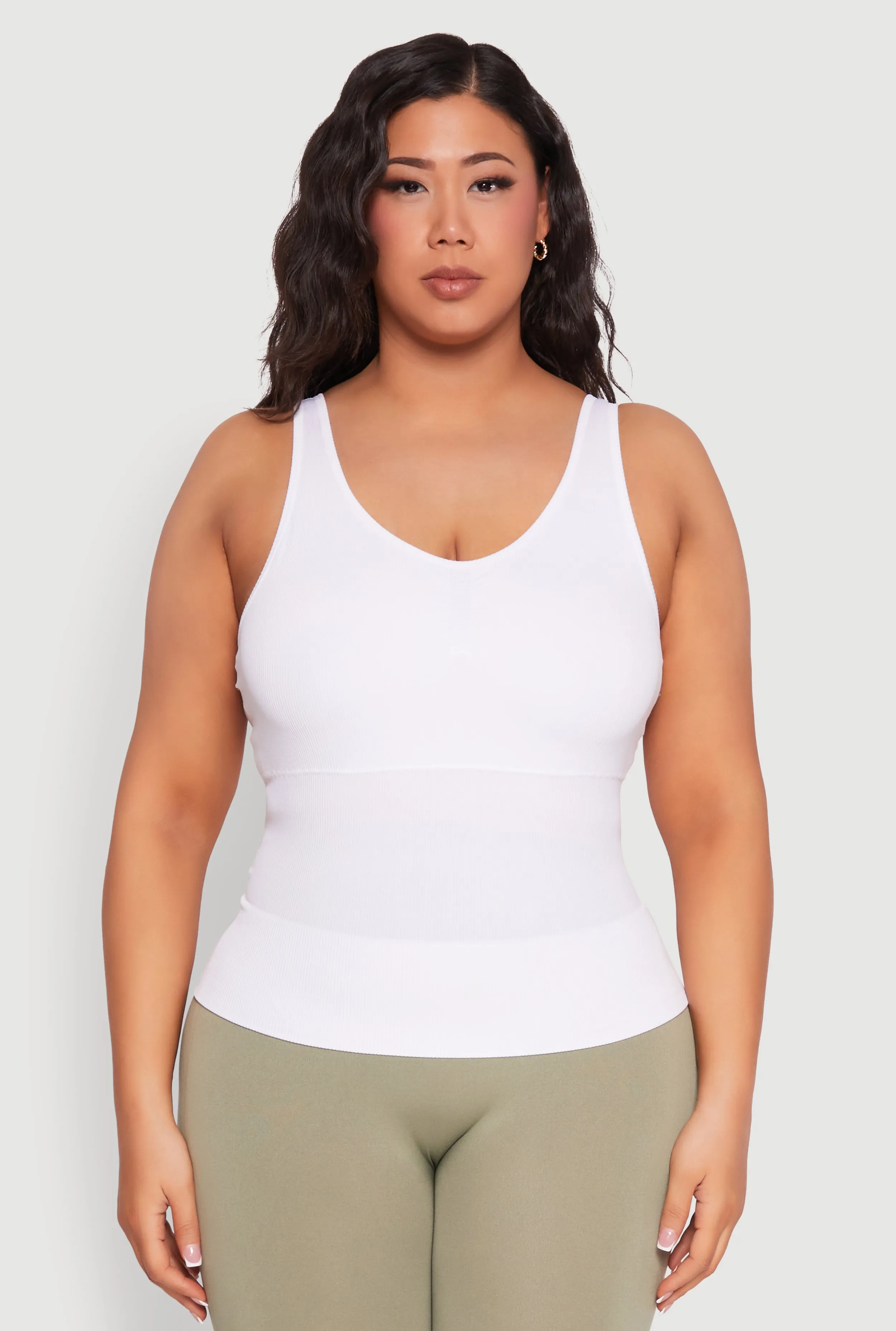 Plus Size Ribbed Knit Seamless Tank Top sold by Rainbow product image thumbnail 2