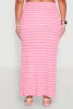 Plus Size Almost Famous Striped Textured Side Slit Maxi Skirt sold by Rainbow