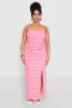 Plus Size Almost Famous Striped Textured Side Slit Maxi Skirt sold by Rainbow