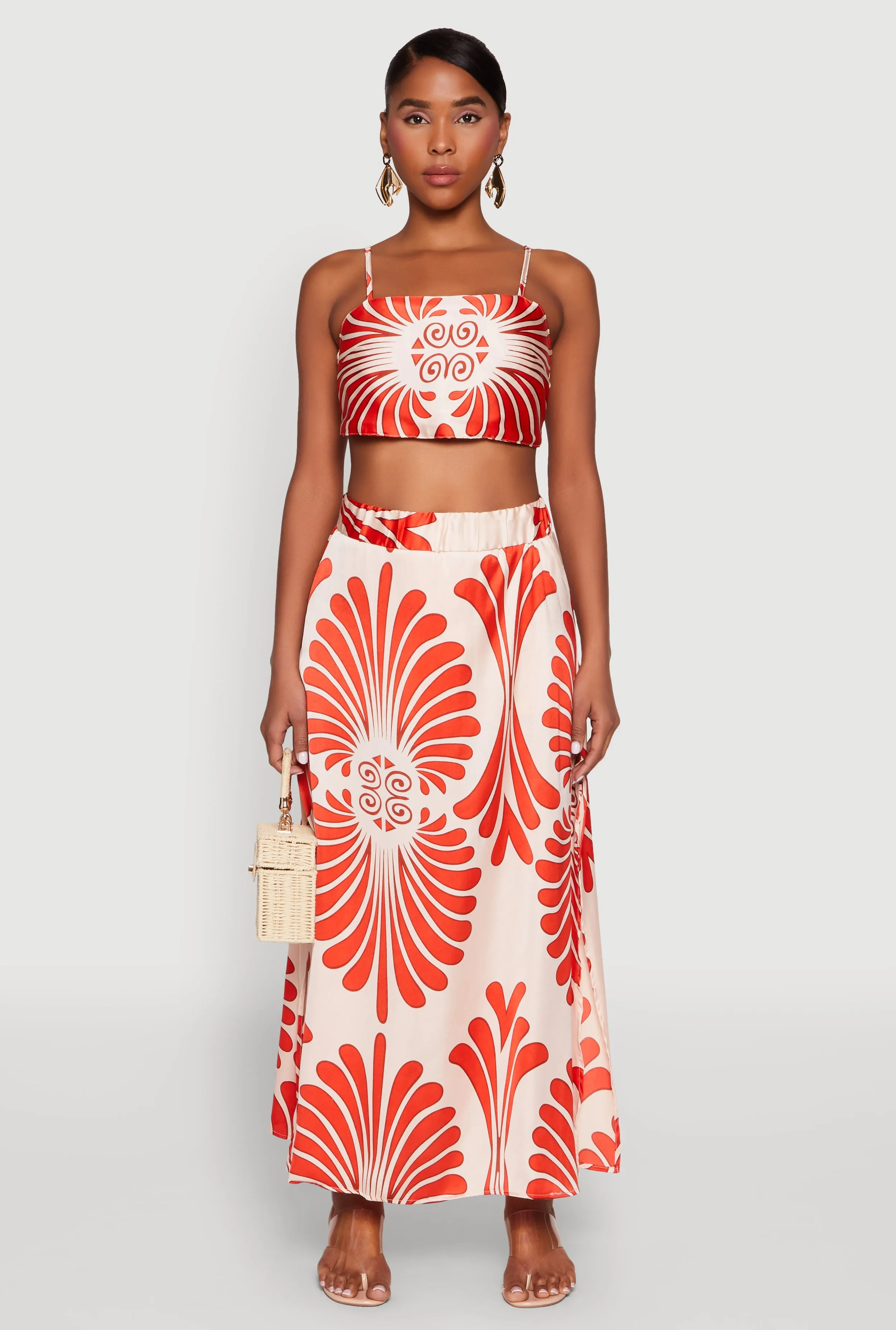 Satin Square Neck Tie Back Crop Top sold by Rainbow product image thumbnail 2