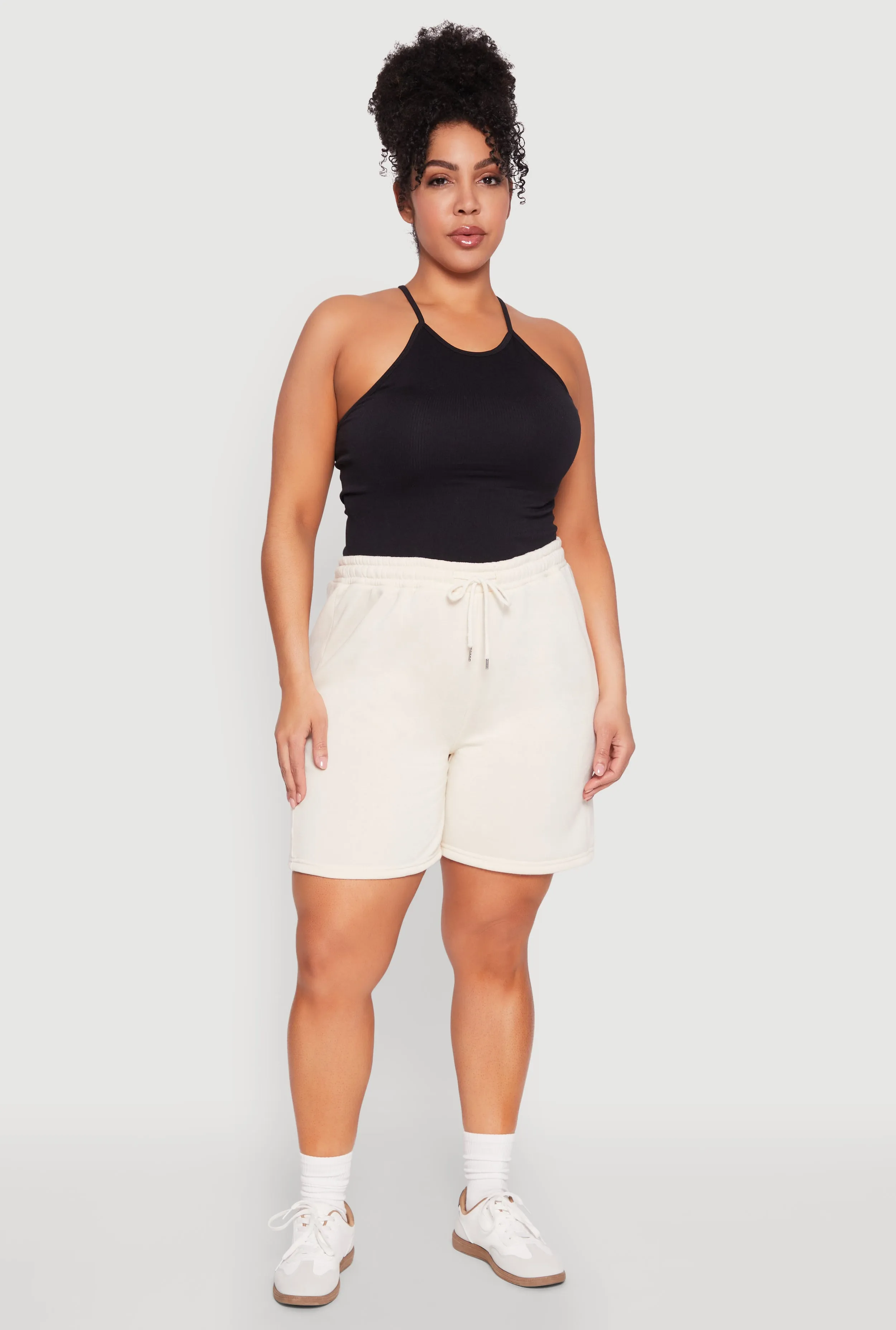 Plus Size Fleece Lined Sweatshorts sold by Rainbow