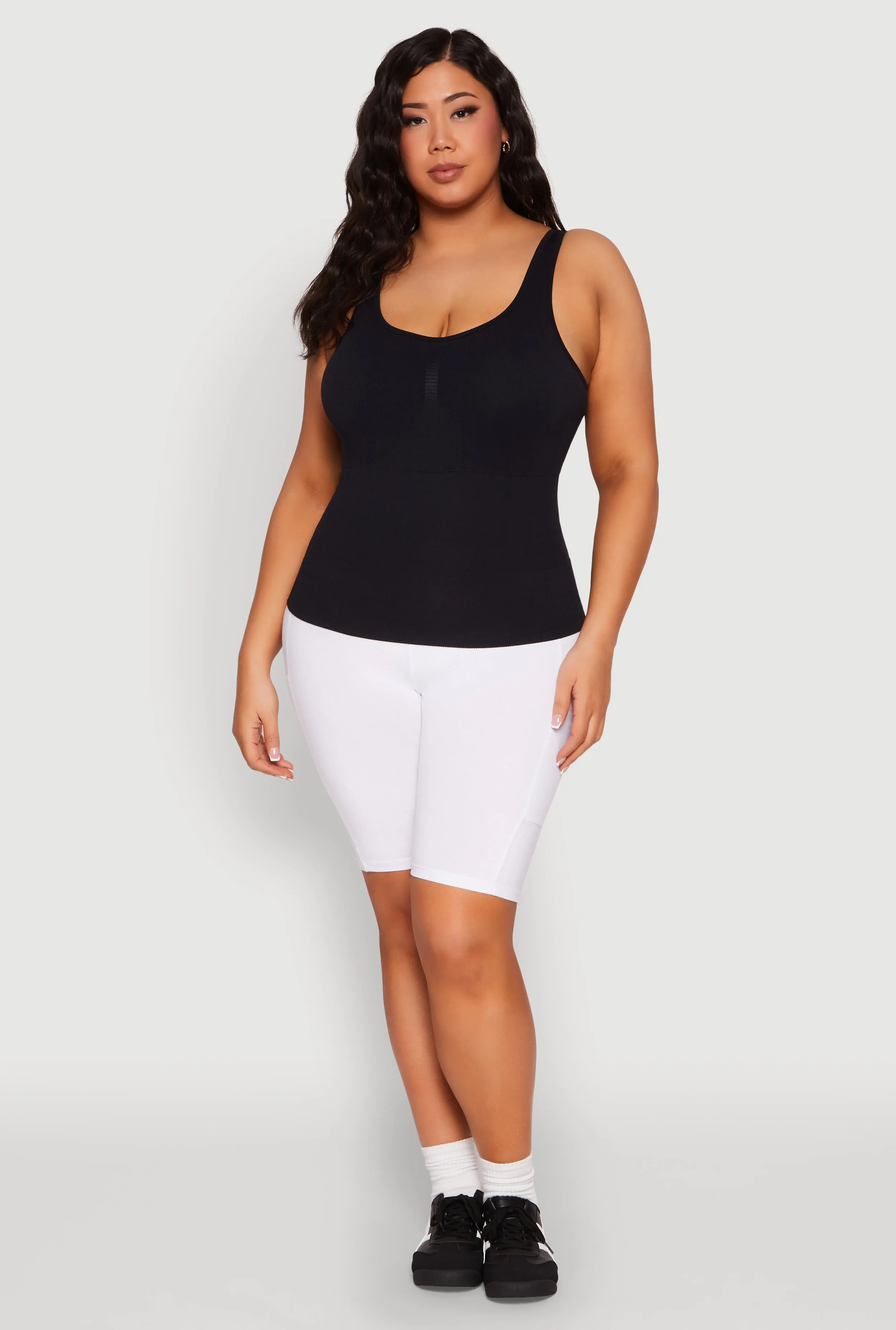 Plus Size Ribbed Knit Seamless Tank Top sold by Rainbow