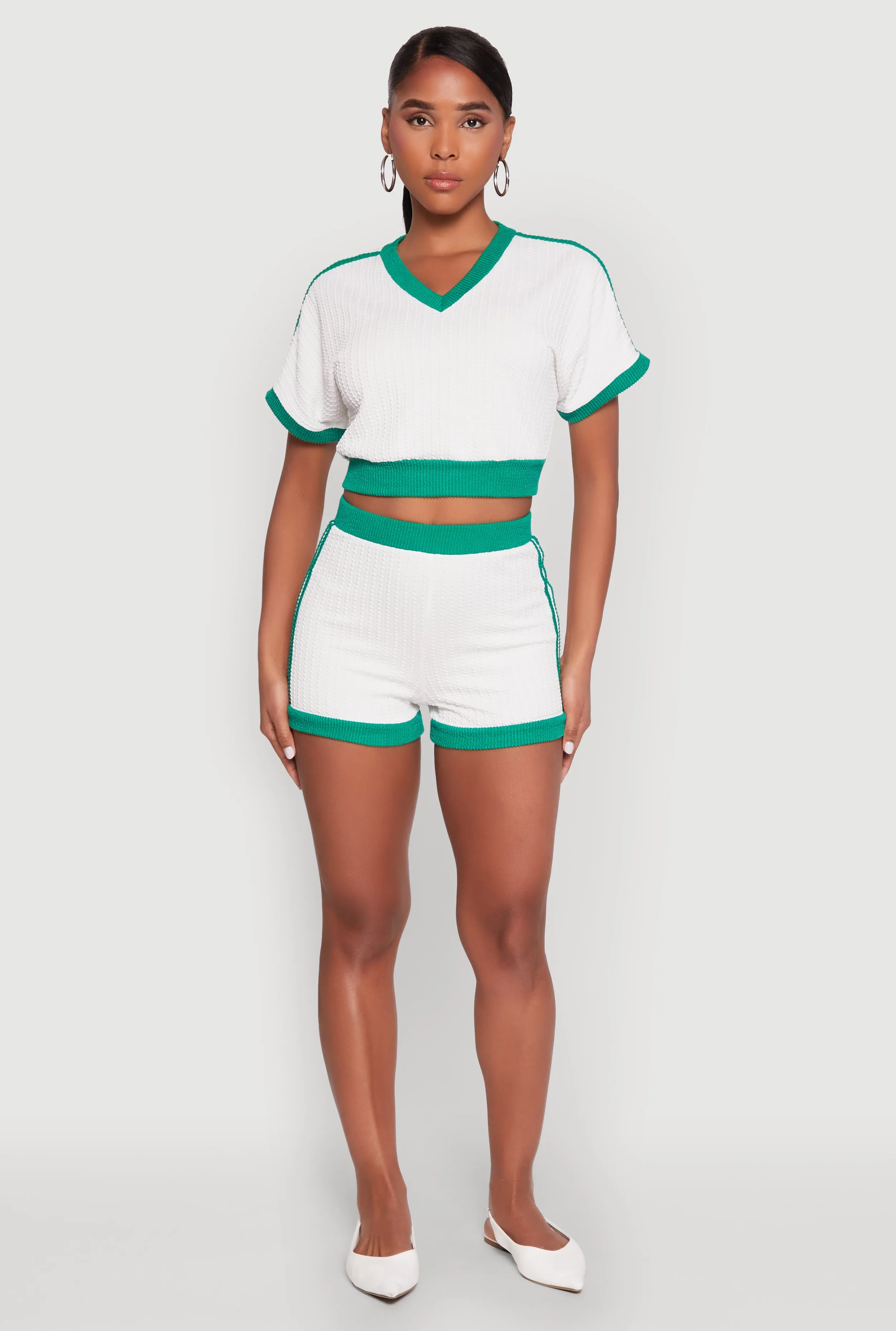 Contrast Trim Crop Top sold by Rainbow product image thumbnail 3