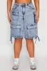 Plus Size Almost Famous Acid Wash Cargo Bermuda Shorts sold by Rainbow