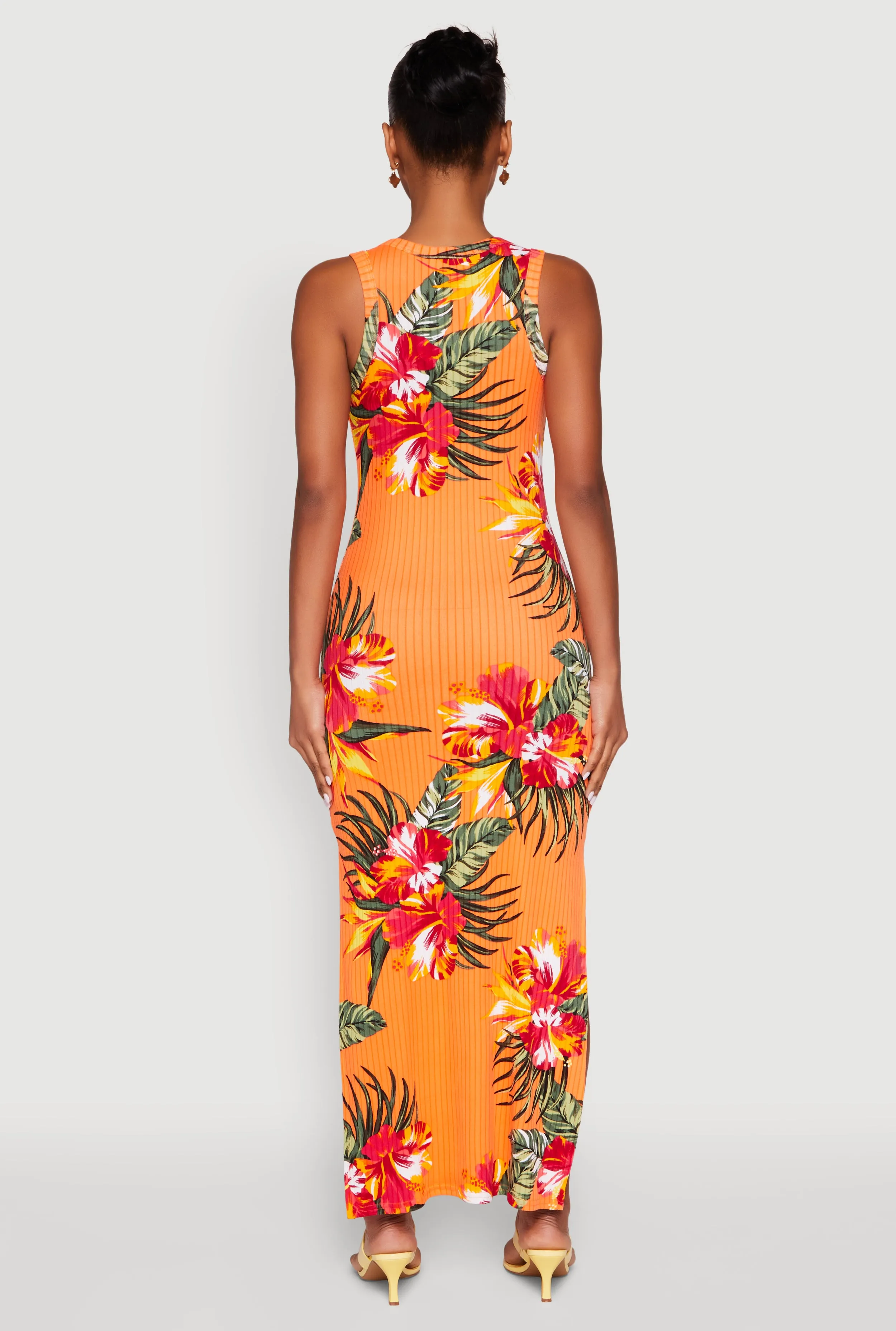 Ribbed Knit Floral Tank Dress sold by Rainbow product image thumbnail 5