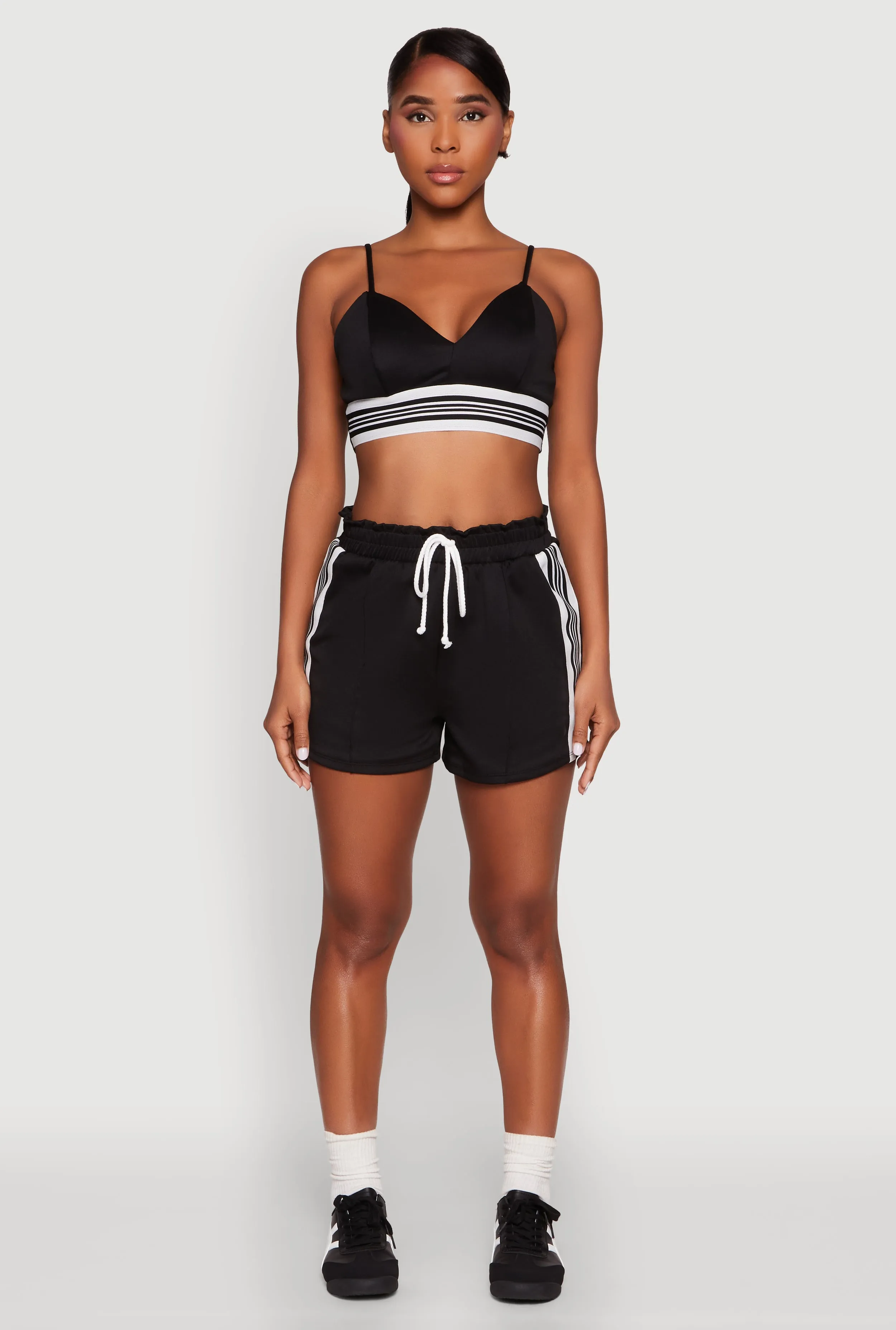 Contrast Side Stripe Paper Bag Waist Short sold by Rainbow product image thumbnail 2