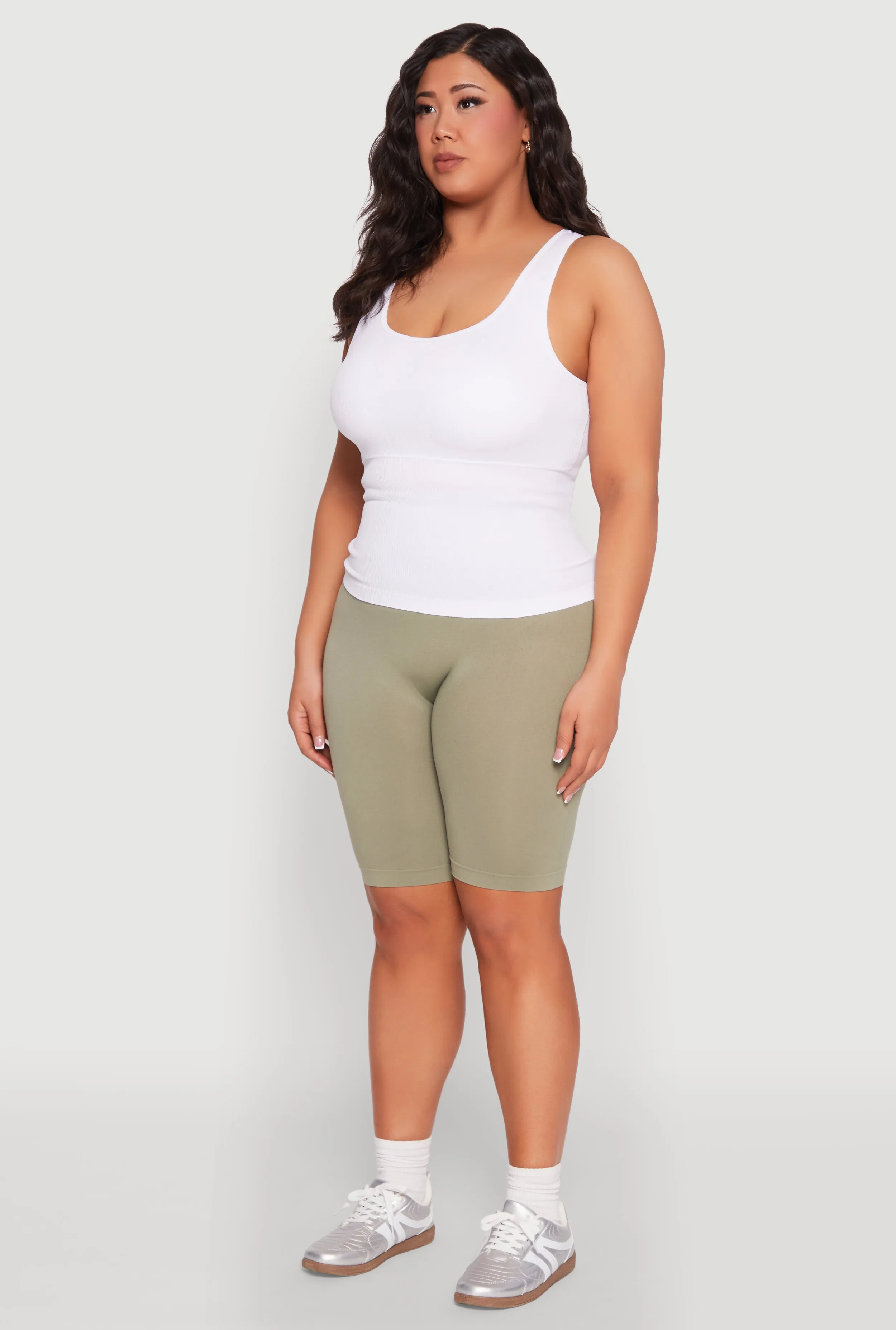 Plus Size Shelf Bra Scoop Neck Tank Top sold by Rainbow product image thumbnail 5