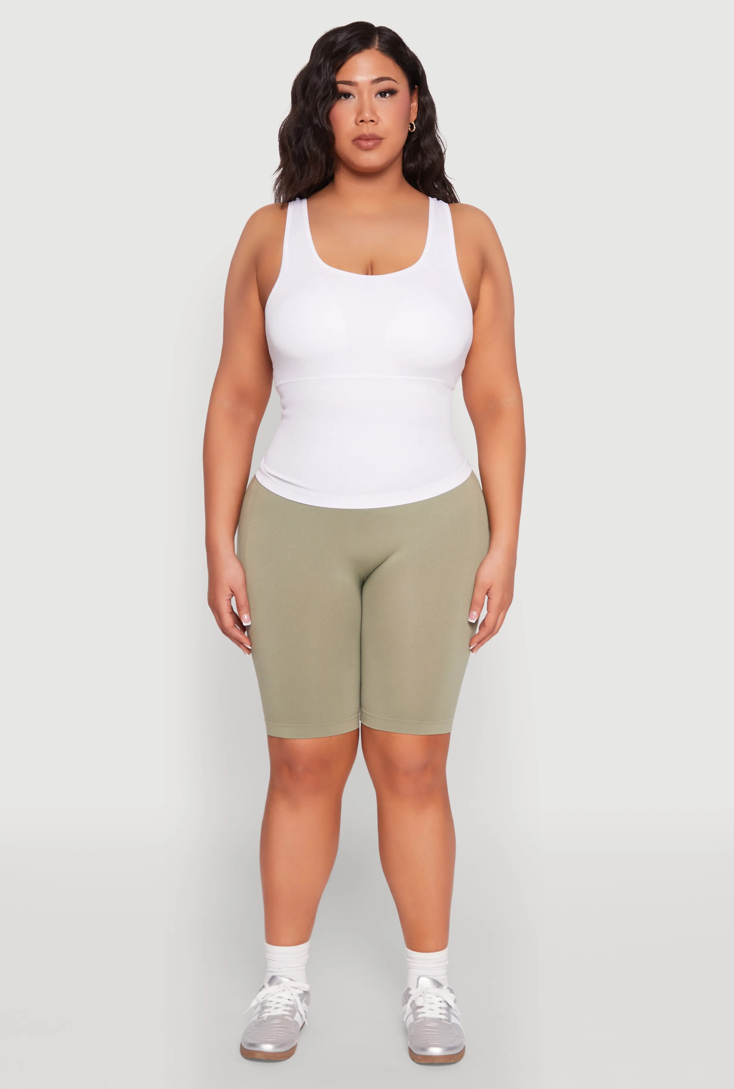 Plus Size Shelf Bra Scoop Neck Tank Top sold by Rainbow product image thumbnail 3