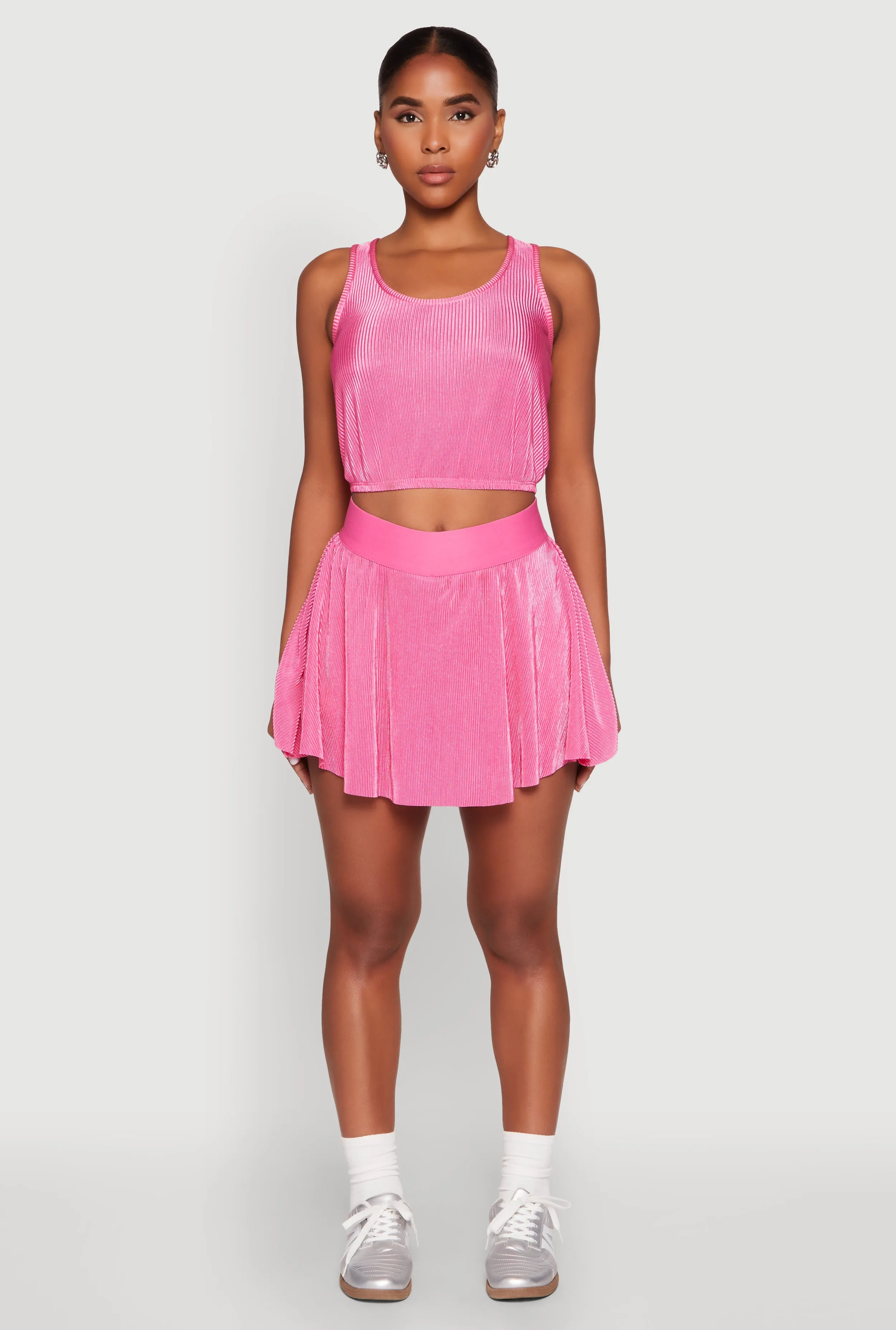 Almost Famous Plisse Cropped Tank Top sold by Rainbow product image thumbnail 3