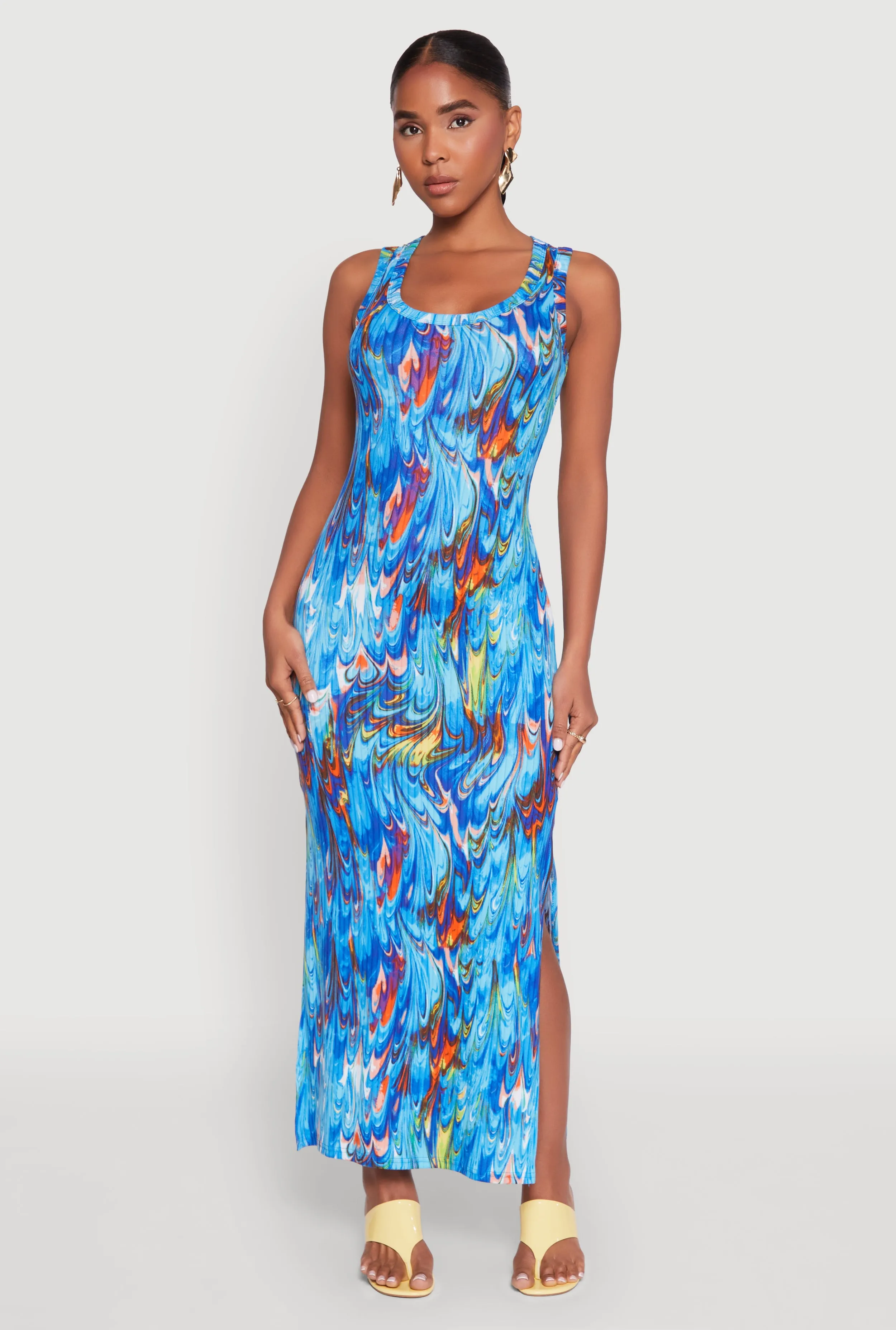 Printed Pattern Maxi Tank Dress sold by Rainbow