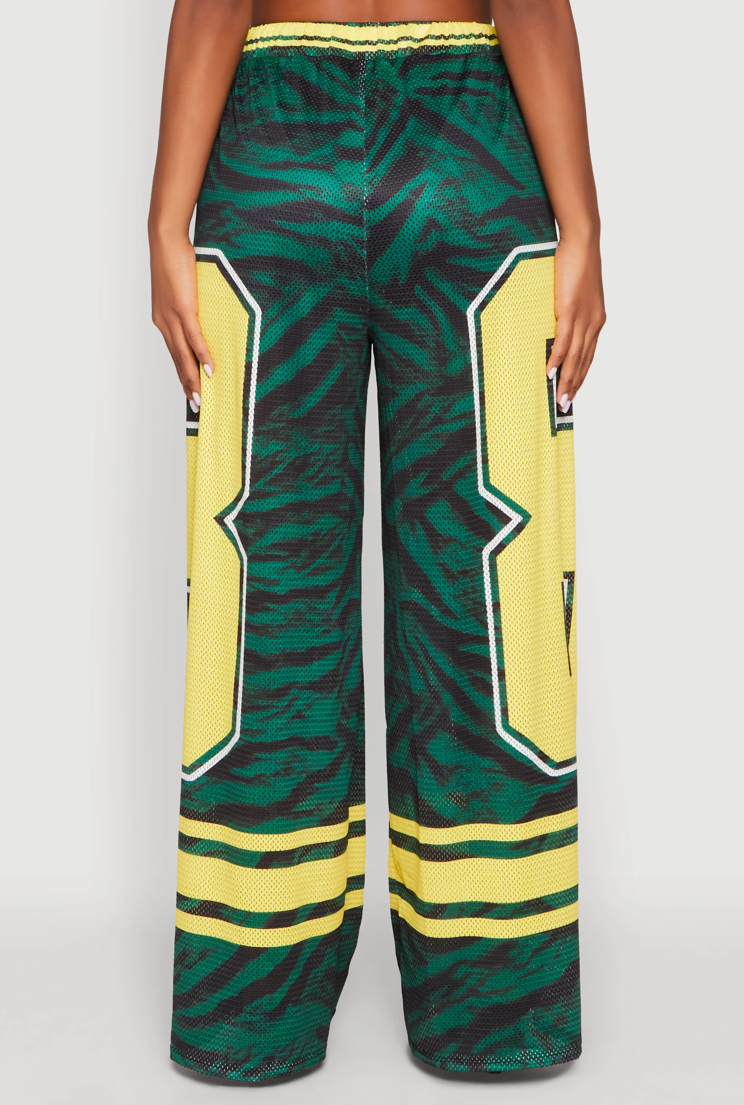 Jersey Mesh Graphic Zebra Print Wide Leg Pants sold by Rainbow product image thumbnail 5