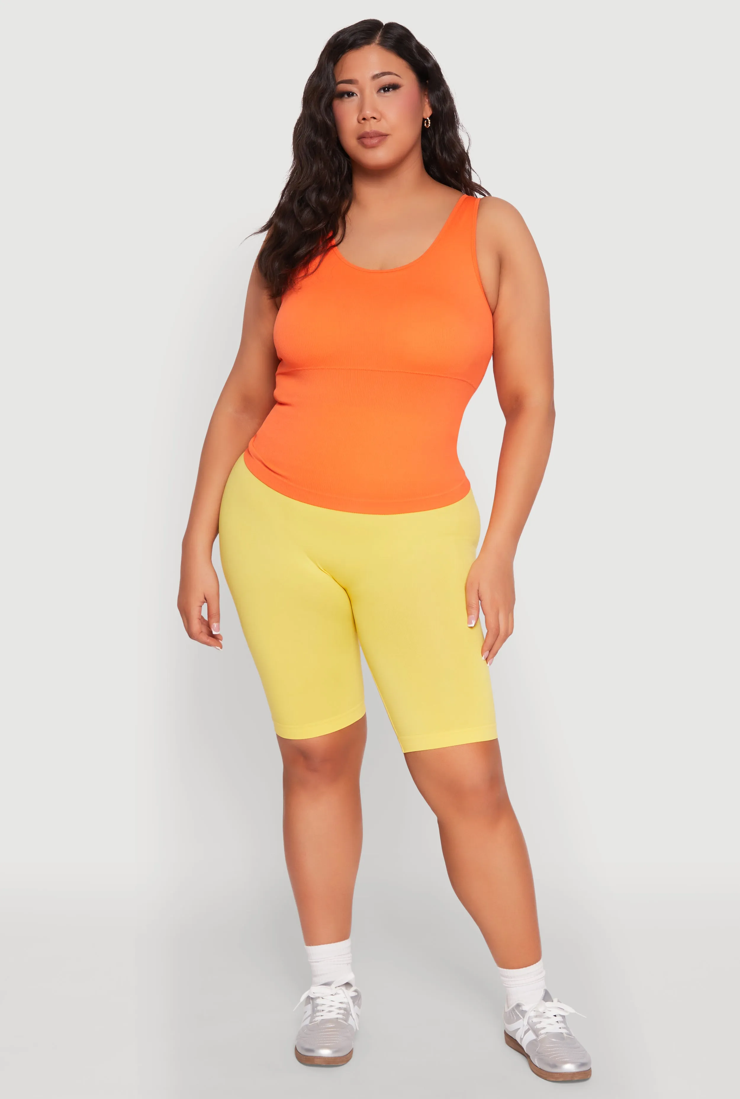 Plus Size Shelf Bra Scoop Neck Tank Top sold by Rainbow