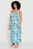 Plus Size Tropical Print Empire Waist Maxi Dress sold by Rainbow
