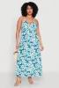 Plus Size Tropical Print Empire Waist Maxi Dress sold by Rainbow