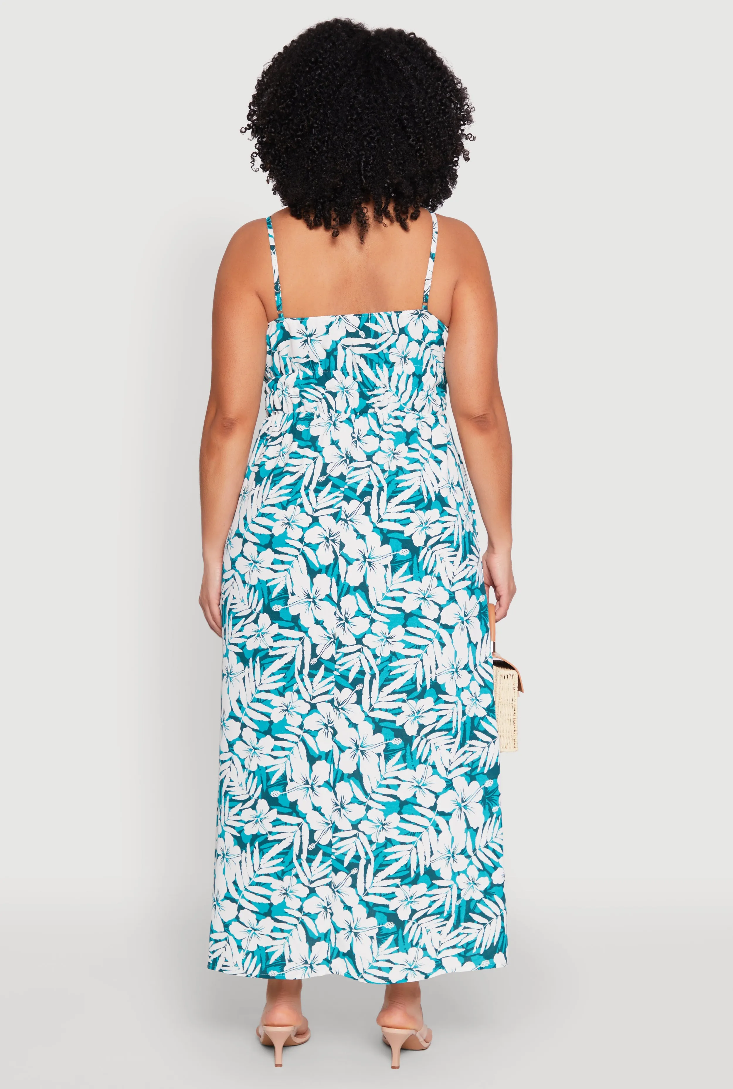 Plus Size Tropical Print Empire Waist Maxi Dress sold by Rainbow product image thumbnail 5