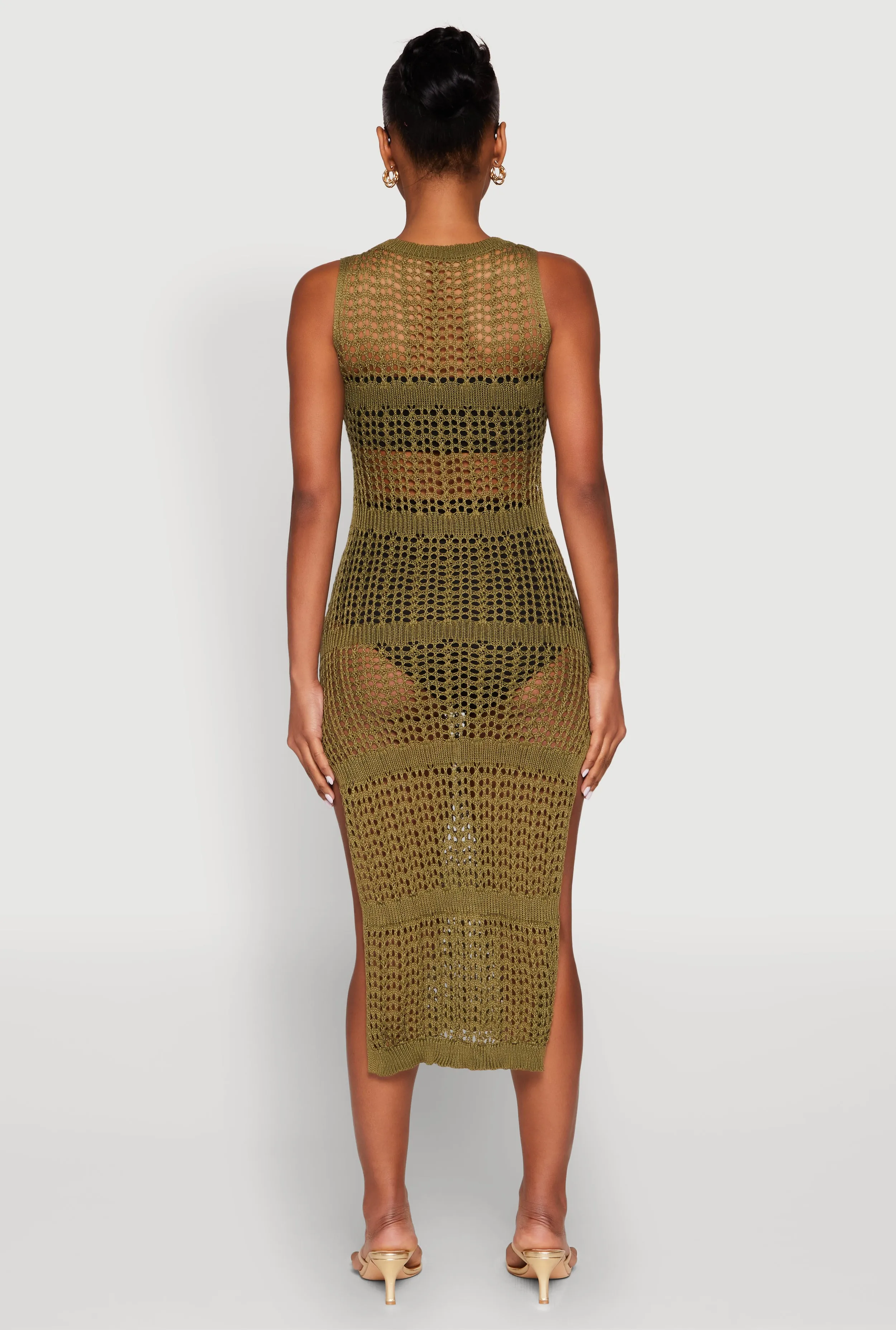 Side Slit Crochet Midi Dress sold by Rainbow product image thumbnail 5
