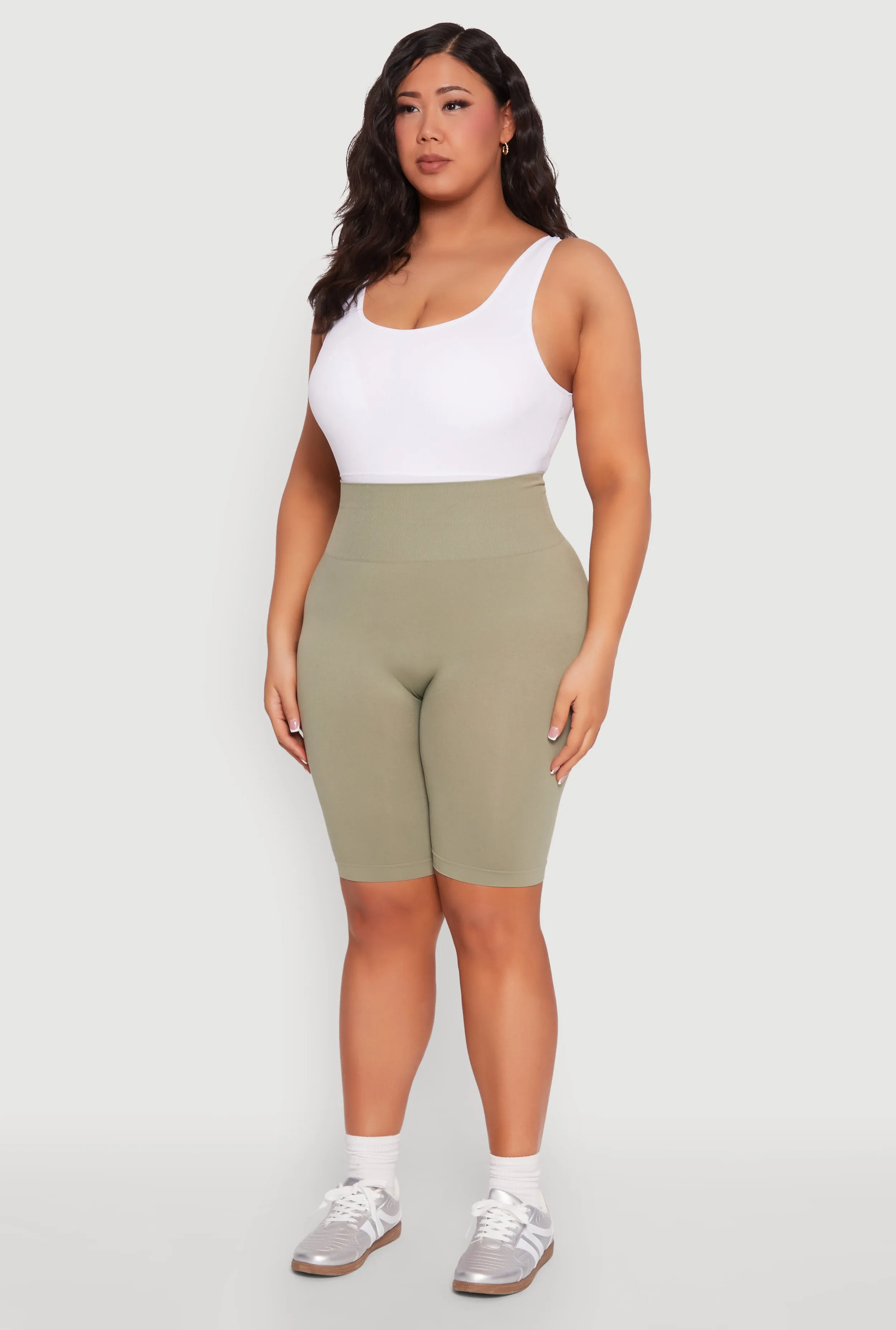 Plus Size Seamless High Waisted Bike Shorts sold by Rainbow product image thumbnail 3