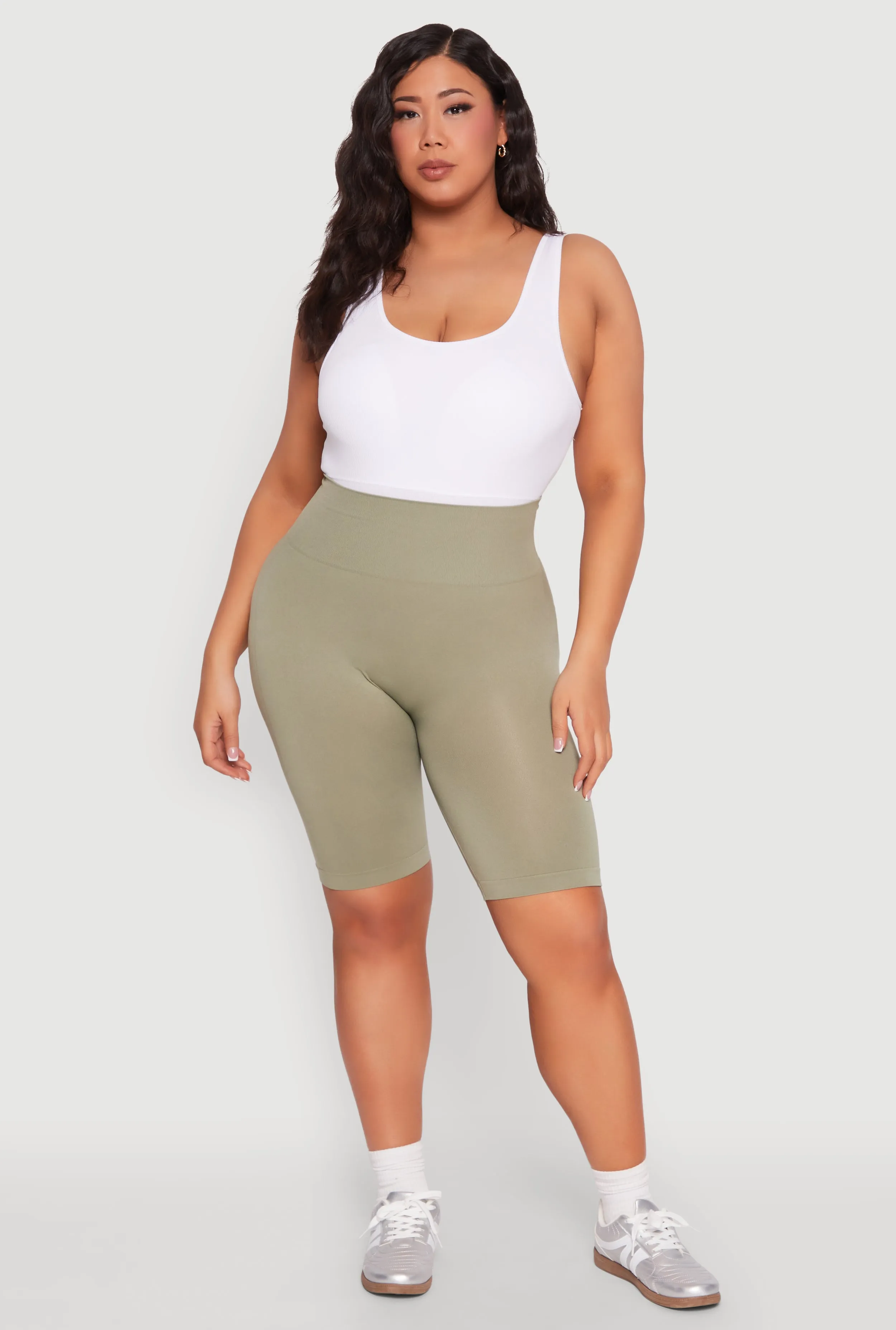 Plus Size Seamless High Waisted Bike Shorts sold by Rainbow product image thumbnail 2