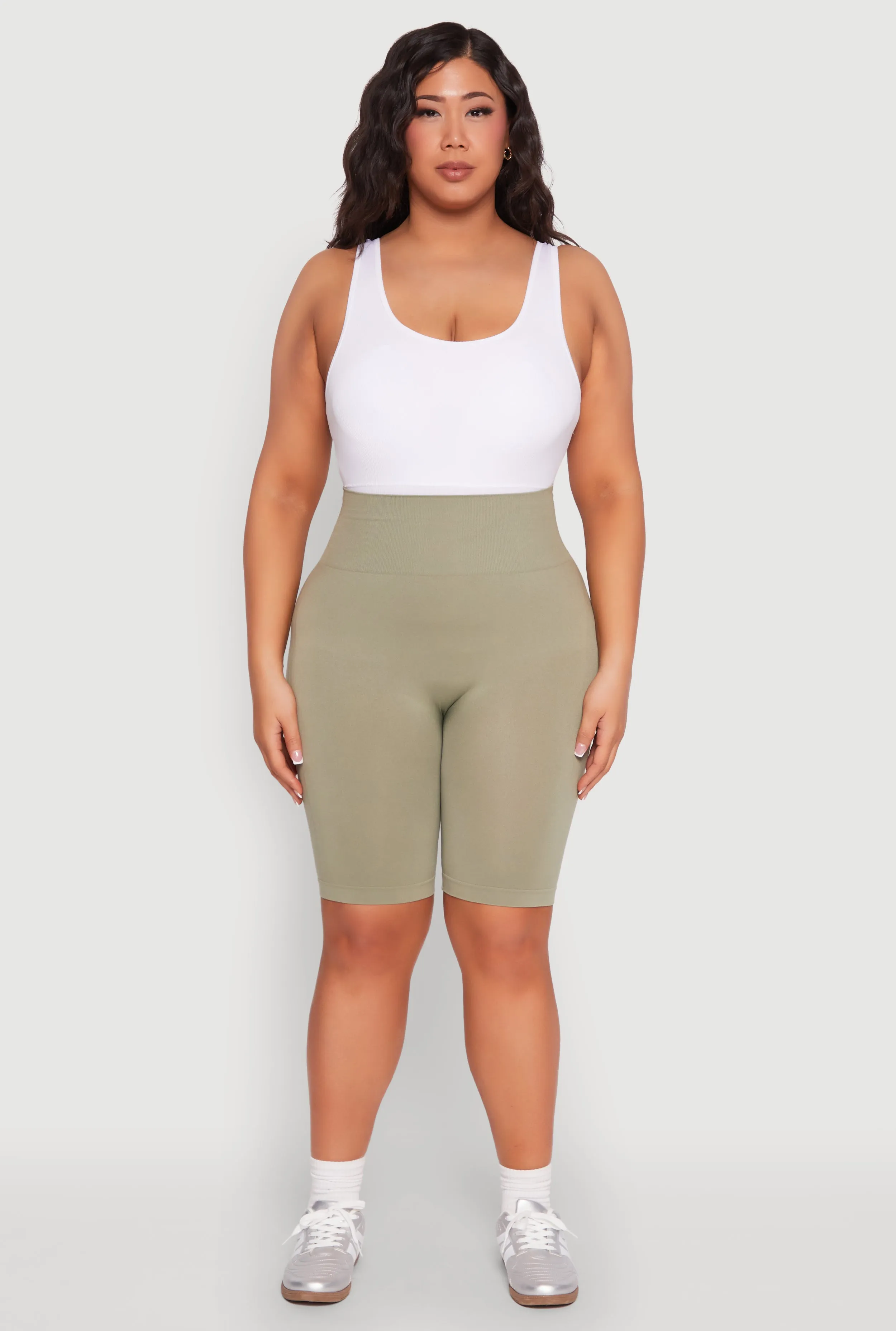 Plus Size Seamless High Waisted Bike Shorts sold by Rainbow