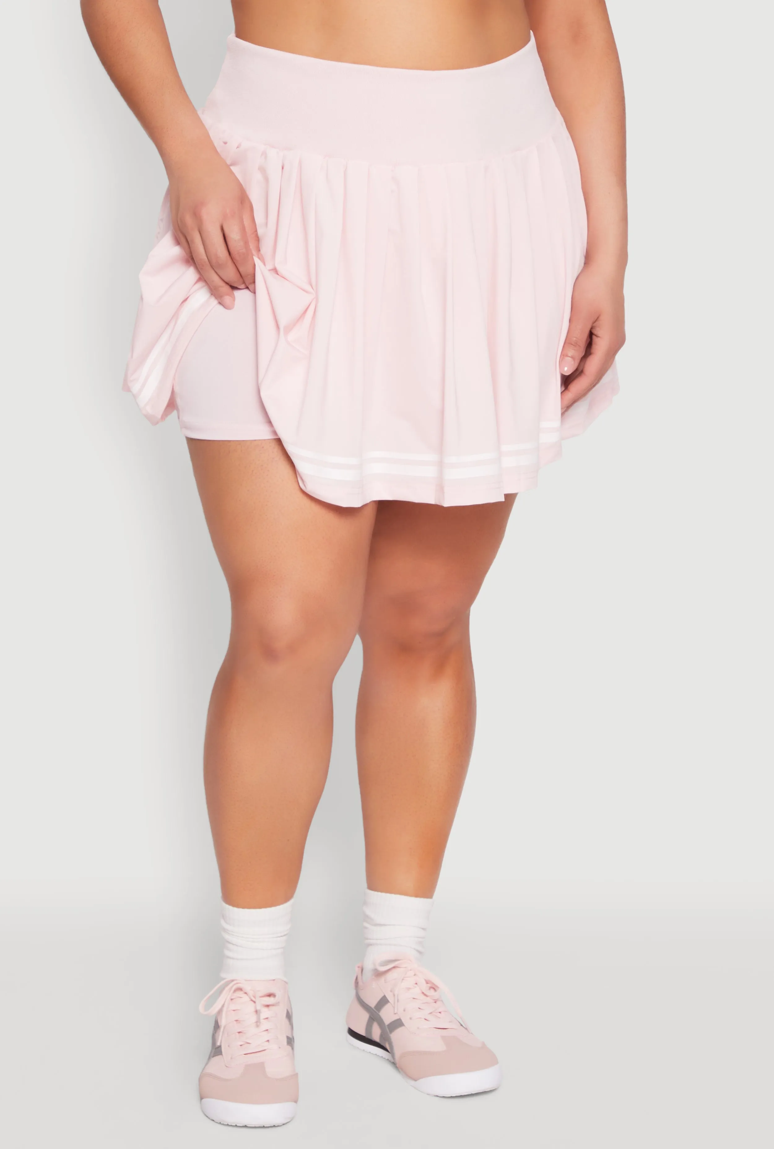 Plus Size Varsity Stripe Pleated Skirt sold by Rainbow product image thumbnail 5