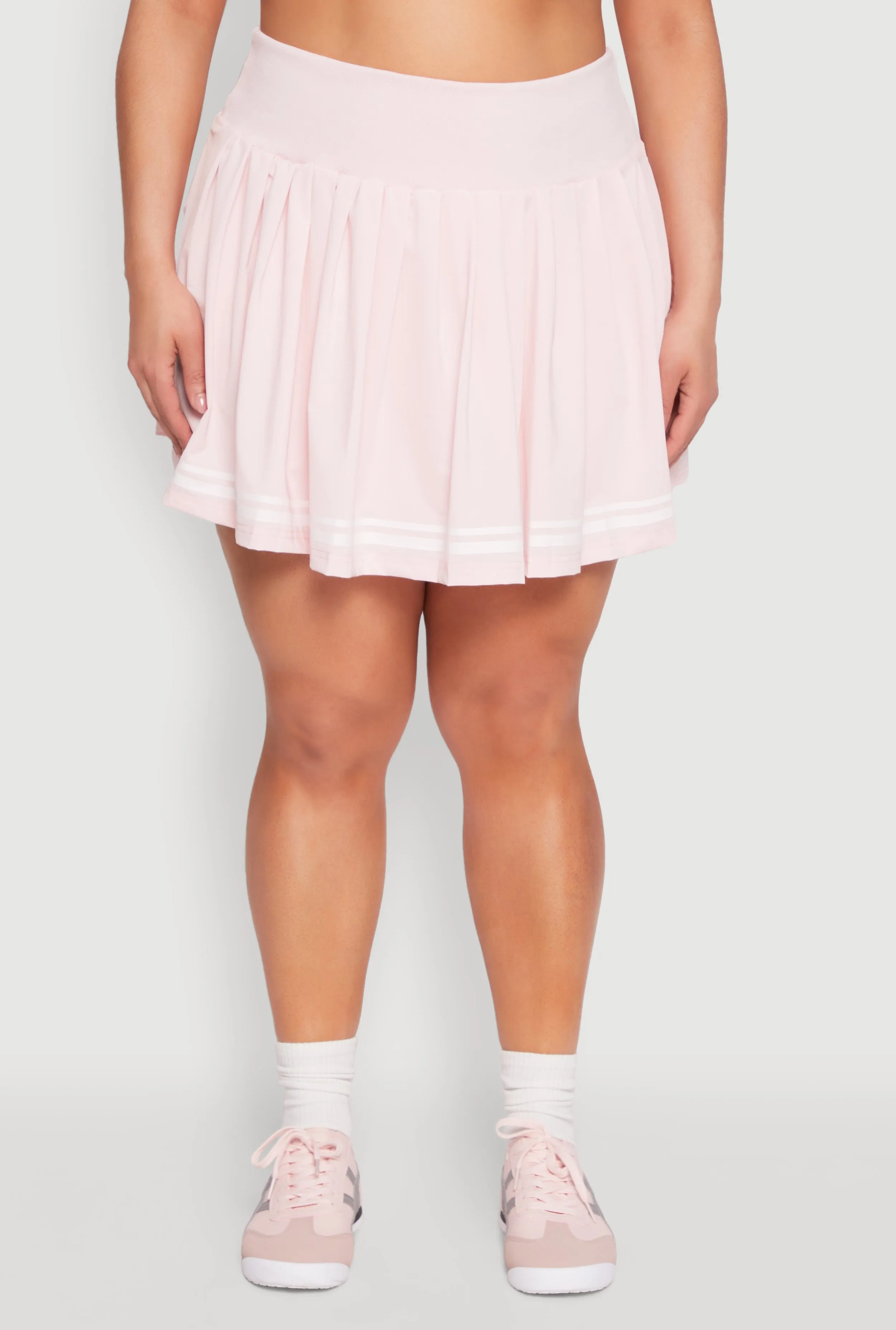 Plus Size Varsity Stripe Pleated Skirt sold by Rainbow product image thumbnail 3