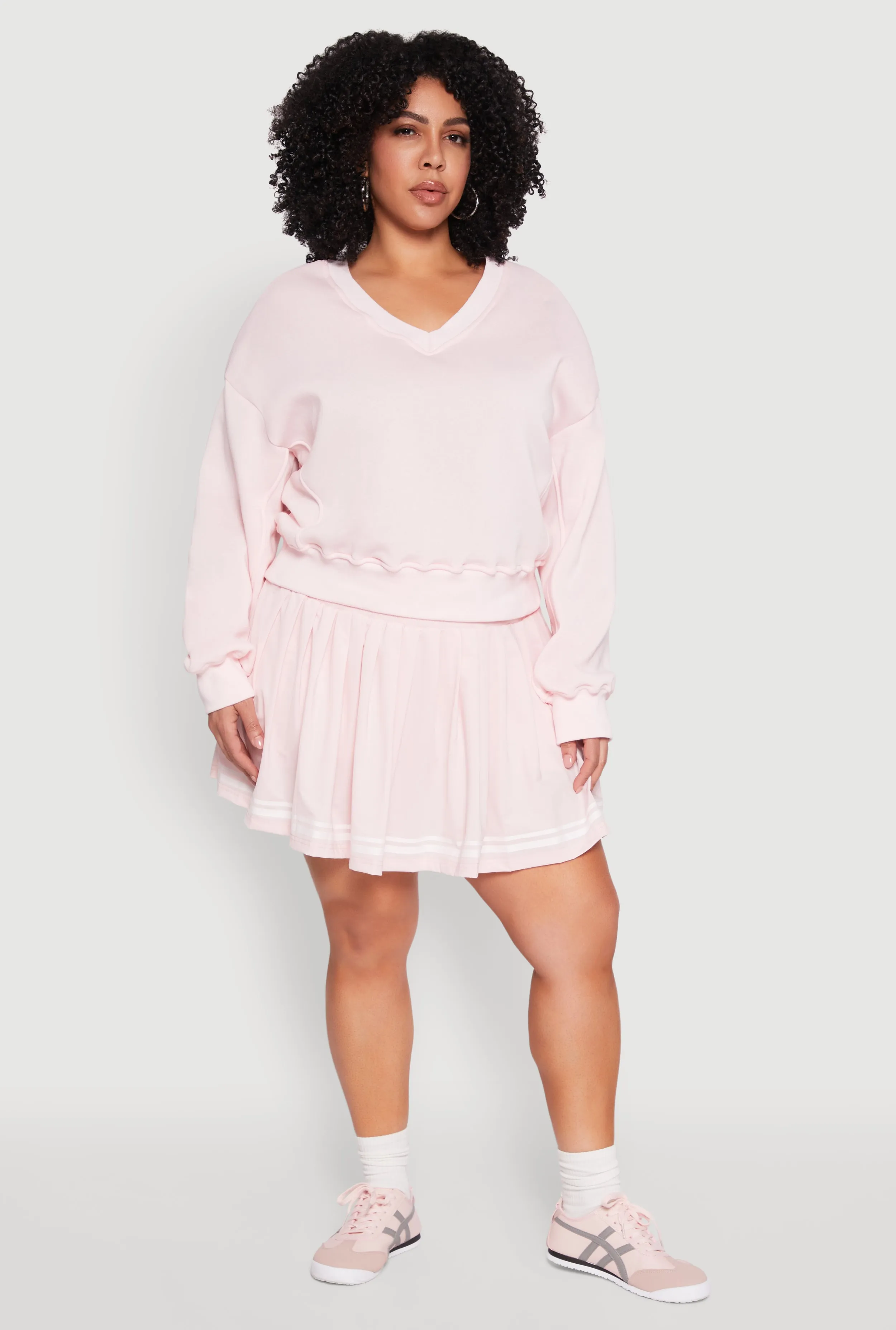 Plus Size Varsity Stripe Pleated Skirt sold by Rainbow product image thumbnail 2