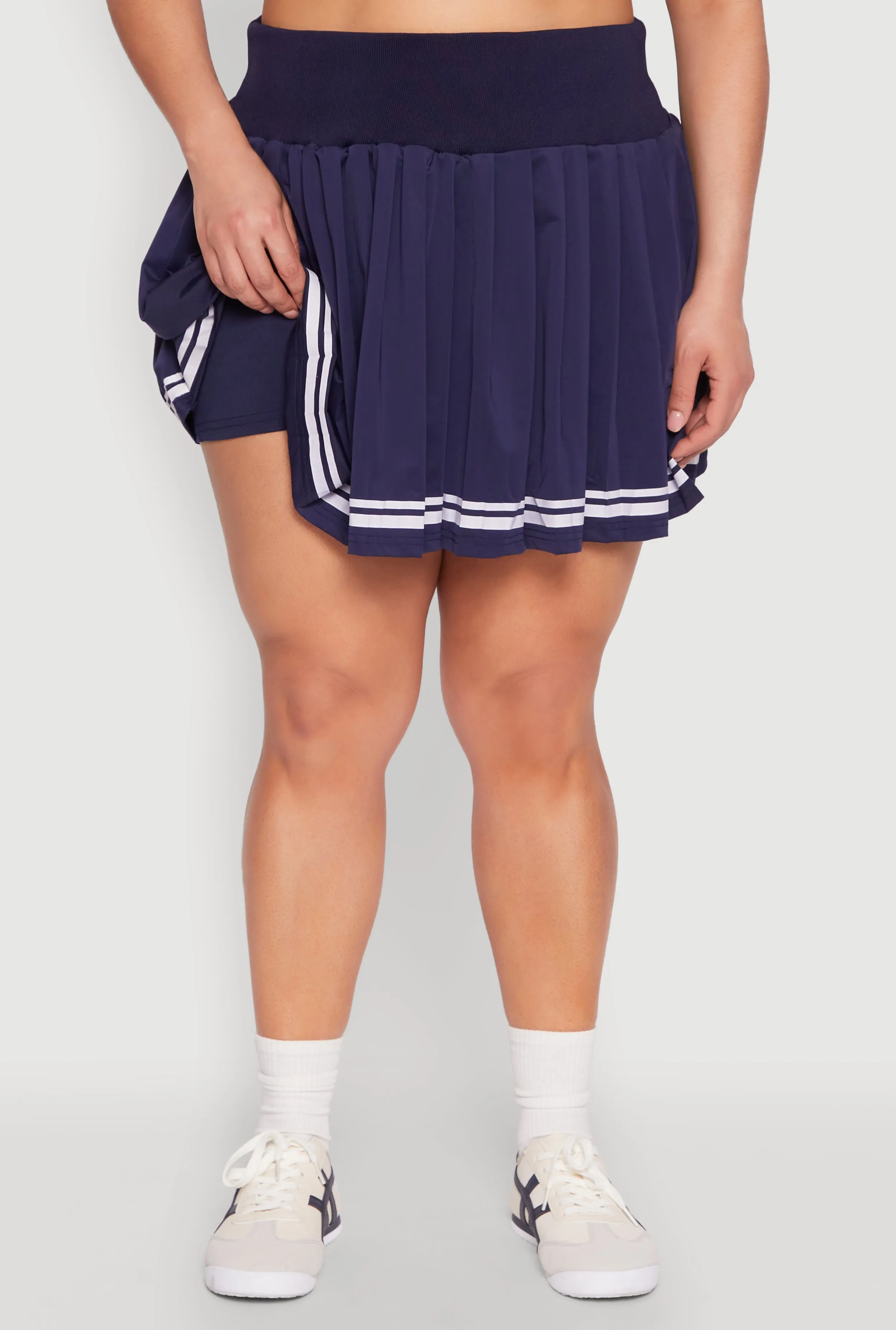 Plus Size Varsity Stripe Pleated Skirt sold by Rainbow product image thumbnail 5