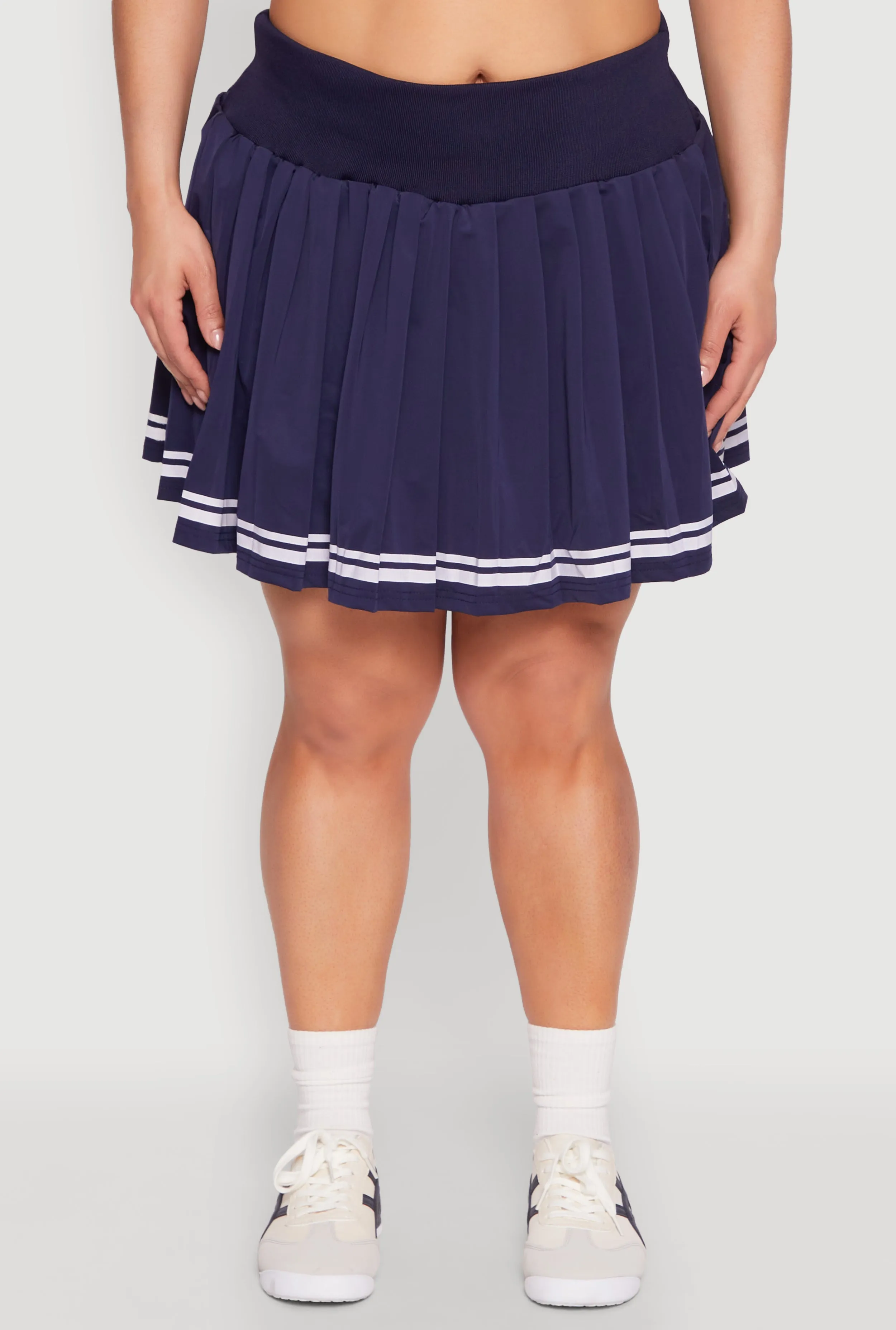 Plus Size Varsity Stripe Pleated Skirt sold by Rainbow product image thumbnail 3