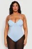 Plus Size Rhinestone Ruched Padded Bustier Bodysuit sold by Rainbow