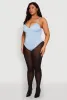 Plus Size Rhinestone Ruched Padded Bustier Bodysuit sold by Rainbow