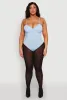 Plus Size Rhinestone Ruched Padded Bustier Bodysuit sold by Rainbow