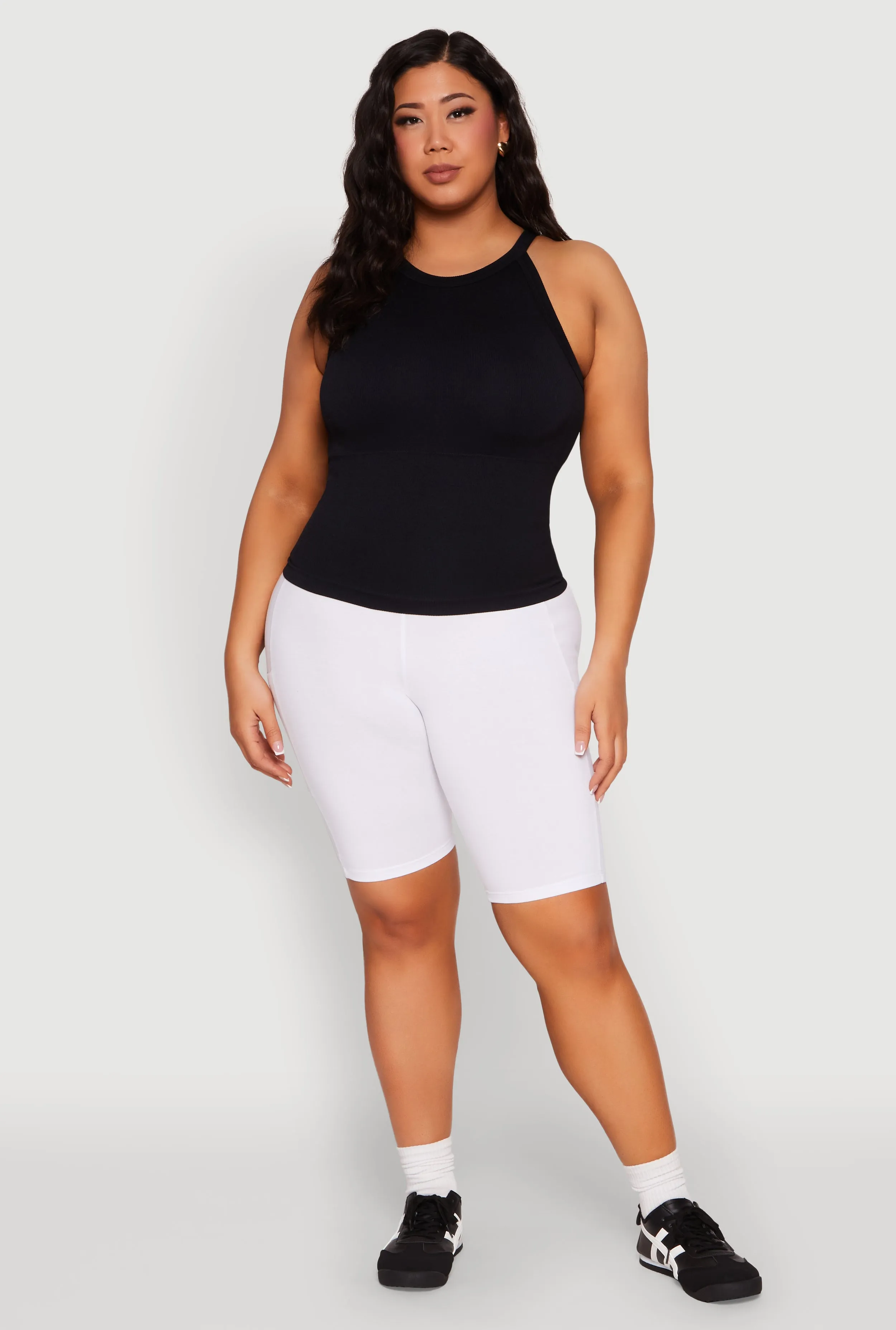 Plus Size Seamless High Neck Tank Top sold by Rainbow