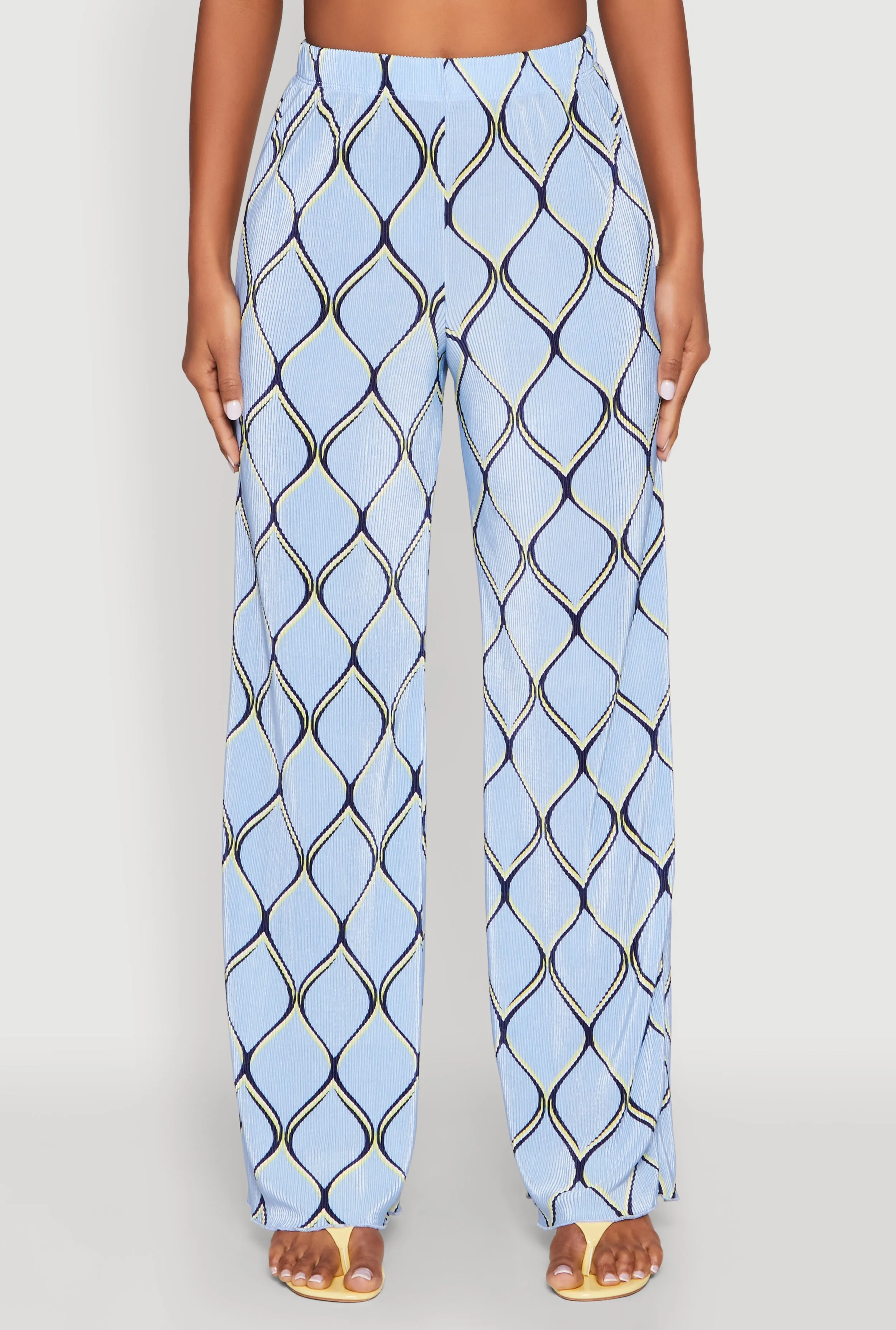 Almost Famous Printed Plisse Wide Leg Pants sold by Rainbow product image thumbnail 3