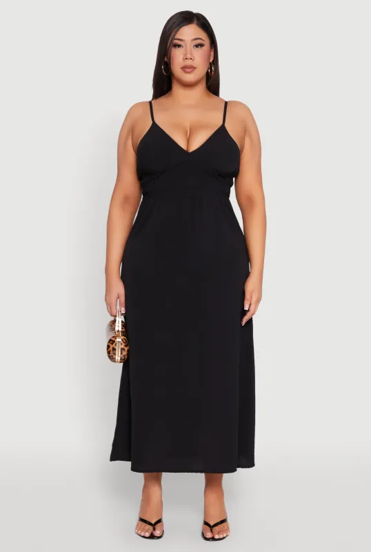 Plus Size Airy Maxi Empire Waist Dress sold by Rainbow