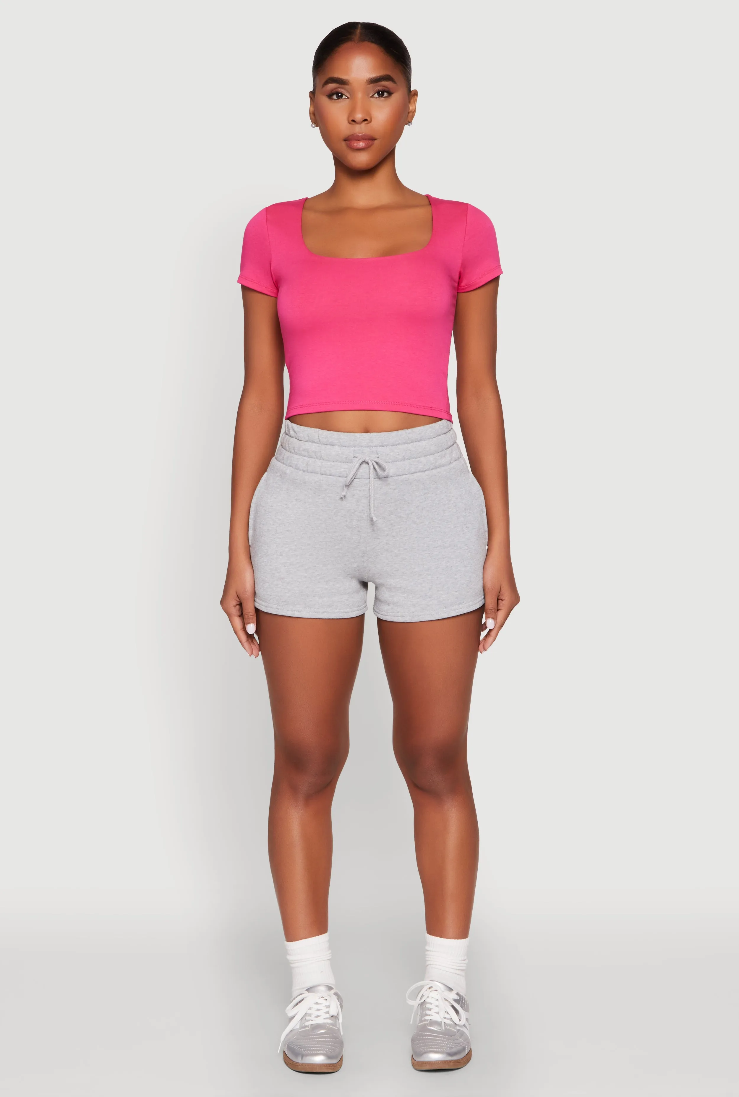 Basic Scoop Neck Cropped Tee sold by Rainbow product image thumbnail 3