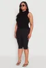 Plus Size Rib Knit Sleeveless Mock Neck Top sold by Rainbow