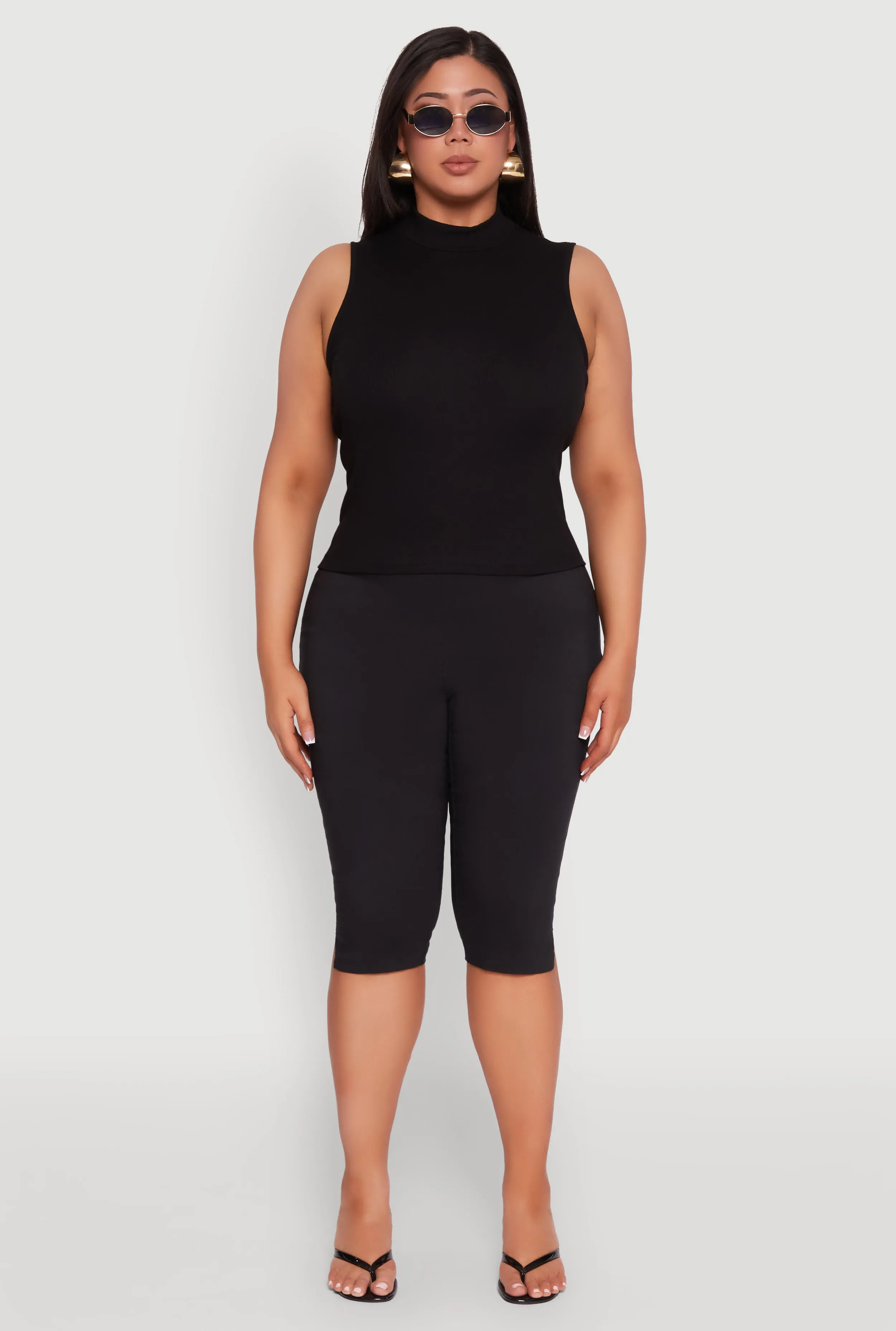 Plus Size Rib Knit Sleeveless Mock Neck Top sold by Rainbow product image thumbnail 3