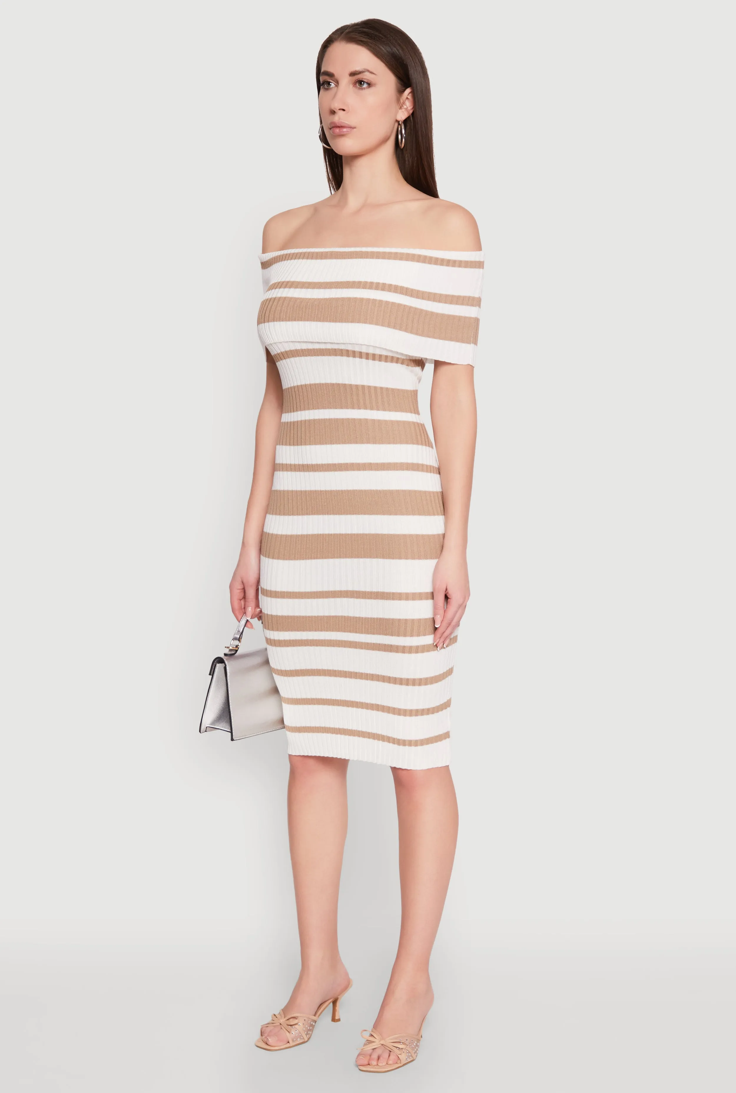 Almost Famous Off the Shoulder Striped Dress sold by Rainbow product image thumbnail 3