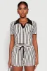 Striped Collared Crop Top sold by Rainbow