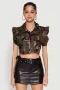 Flutter Sleeve Camo Cropped Jacket sold by Rainbow
